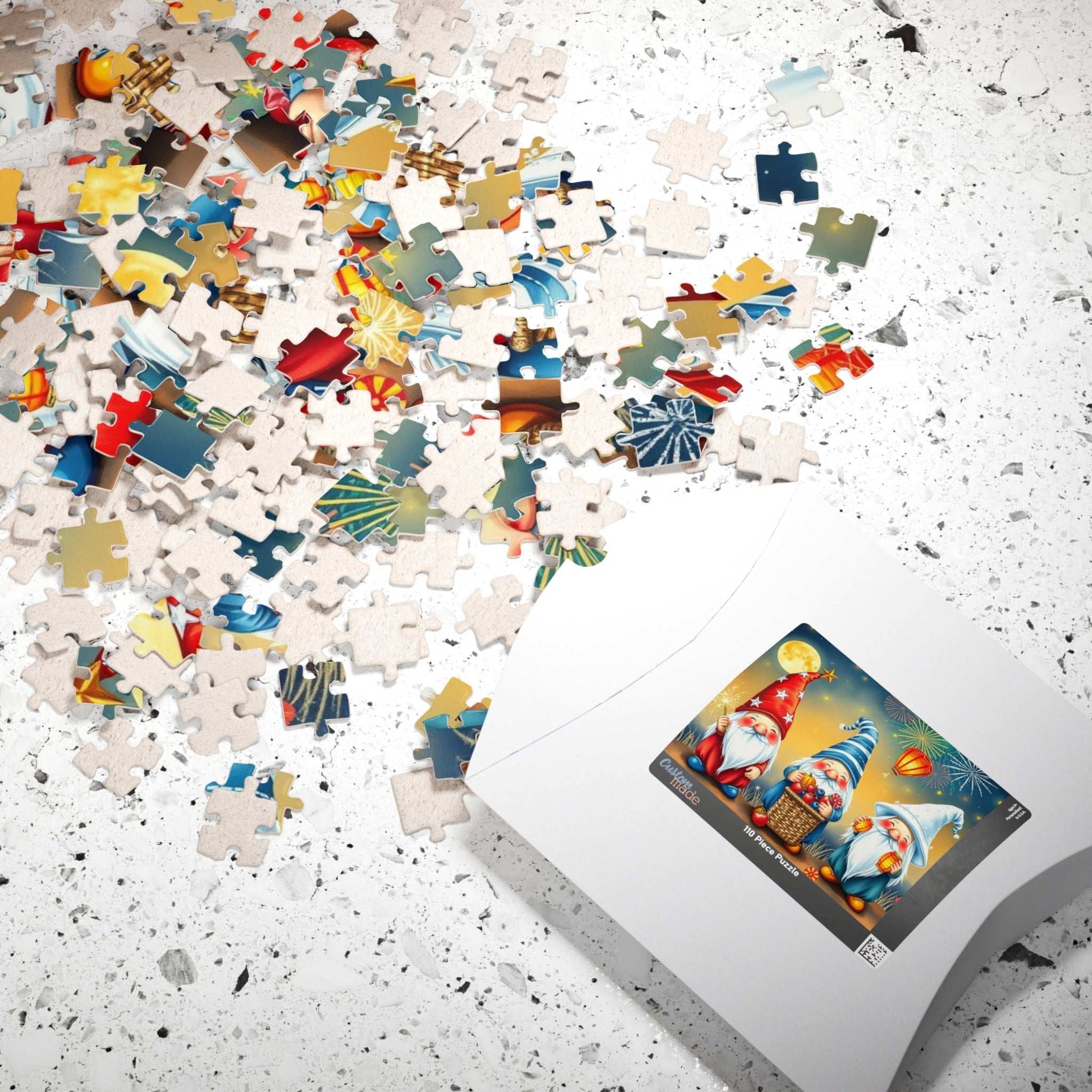 Fireworks Celebration Gnome Puzzle - 4th of July Themed Summer Jigsaw Game Puzzle The Puzzle Chest