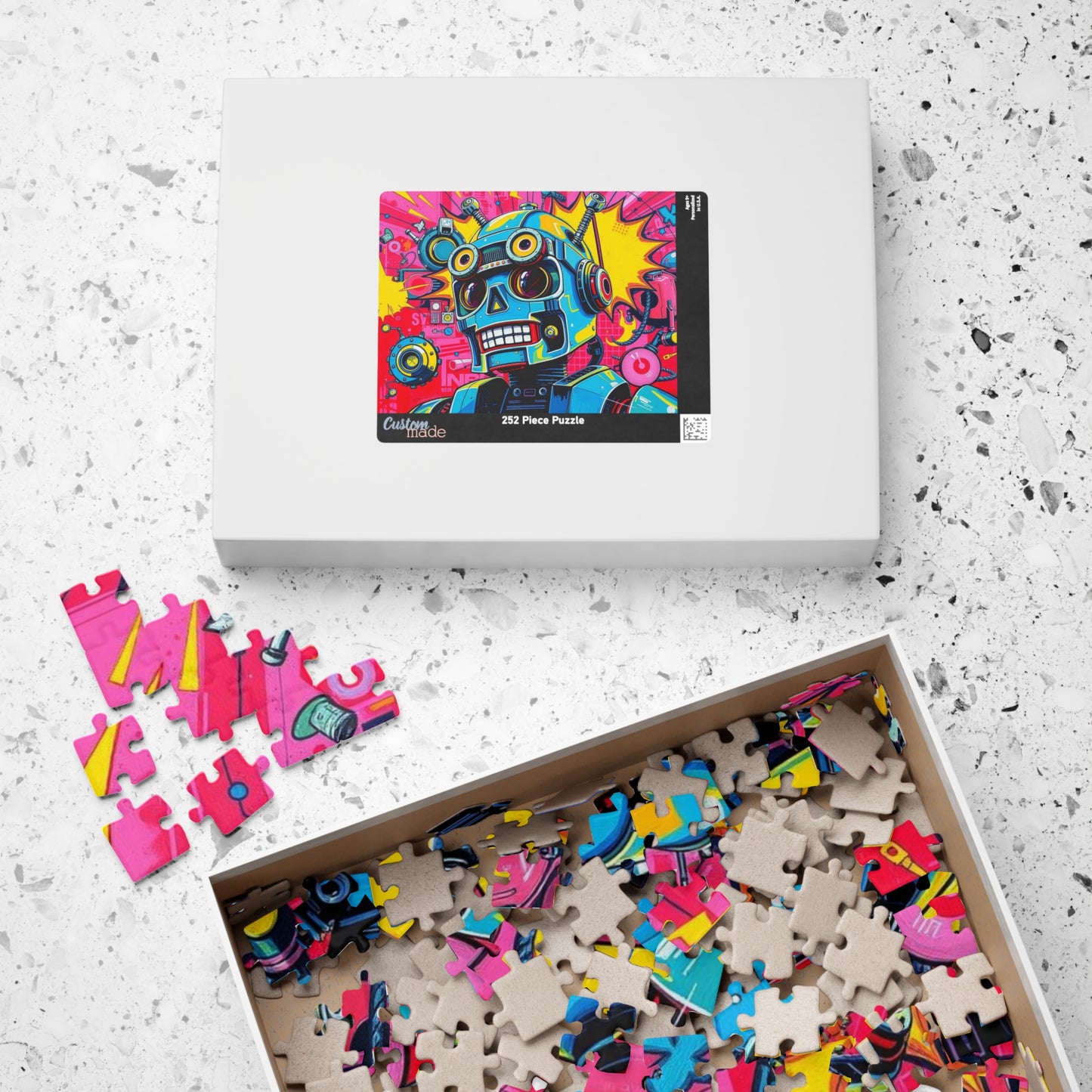 Whimsical Robot Puzzle, Colorful Pop Art Puzzle for Adults, Fun Gift for Family Game Night, Creative Birthday Holiday Gift Idea Puzzle The Puzzle Chest