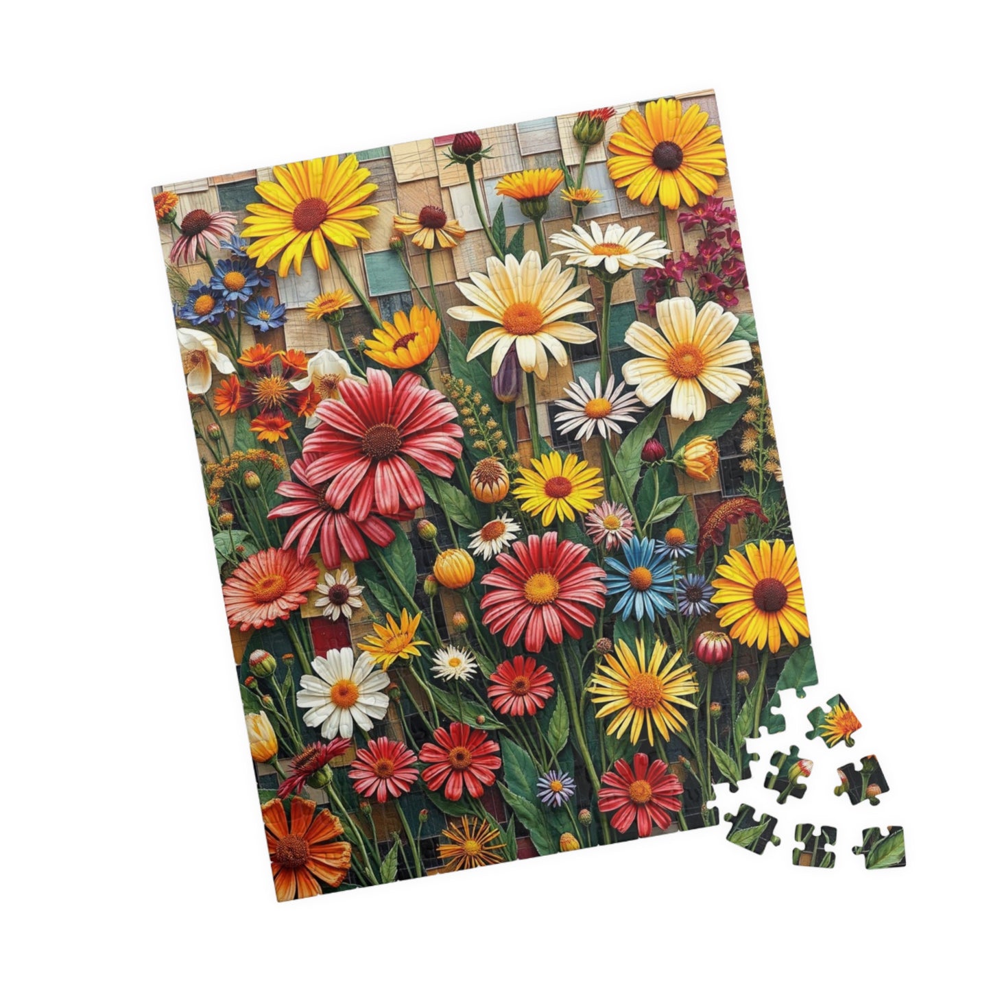 Vibrant Flower Garden Mosaic Puzzle | Perfect Gift for Nature Lovers and Art Enthusiasts, Family Bonding Activity, Birthday, and Relaxation Puzzle The Puzzle Chest