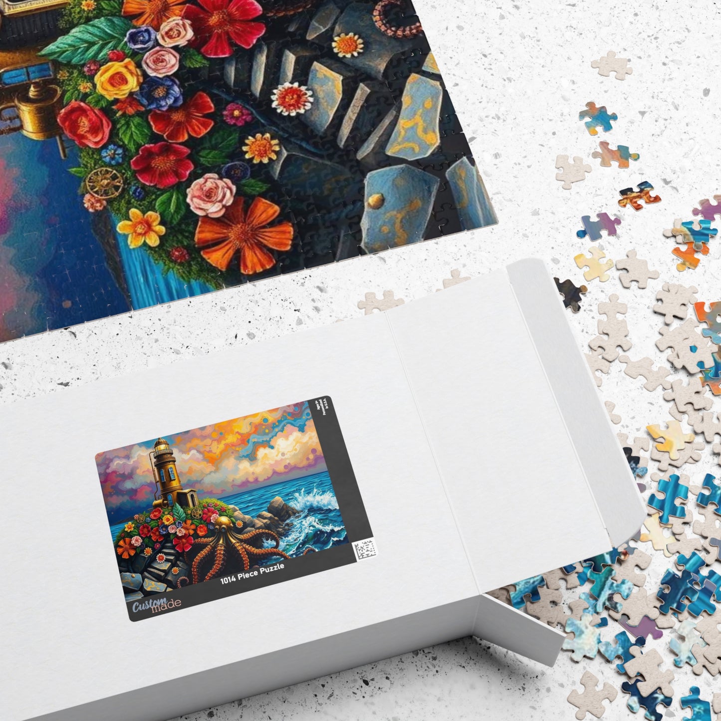 Ocean Lighthouse Puzzle - Steampunk Jigsaw Game for Adults, Nautical Theme Home Entertainment, Mindfulness Activity, Holiday Birthday Gift Puzzle The Puzzle Chest
