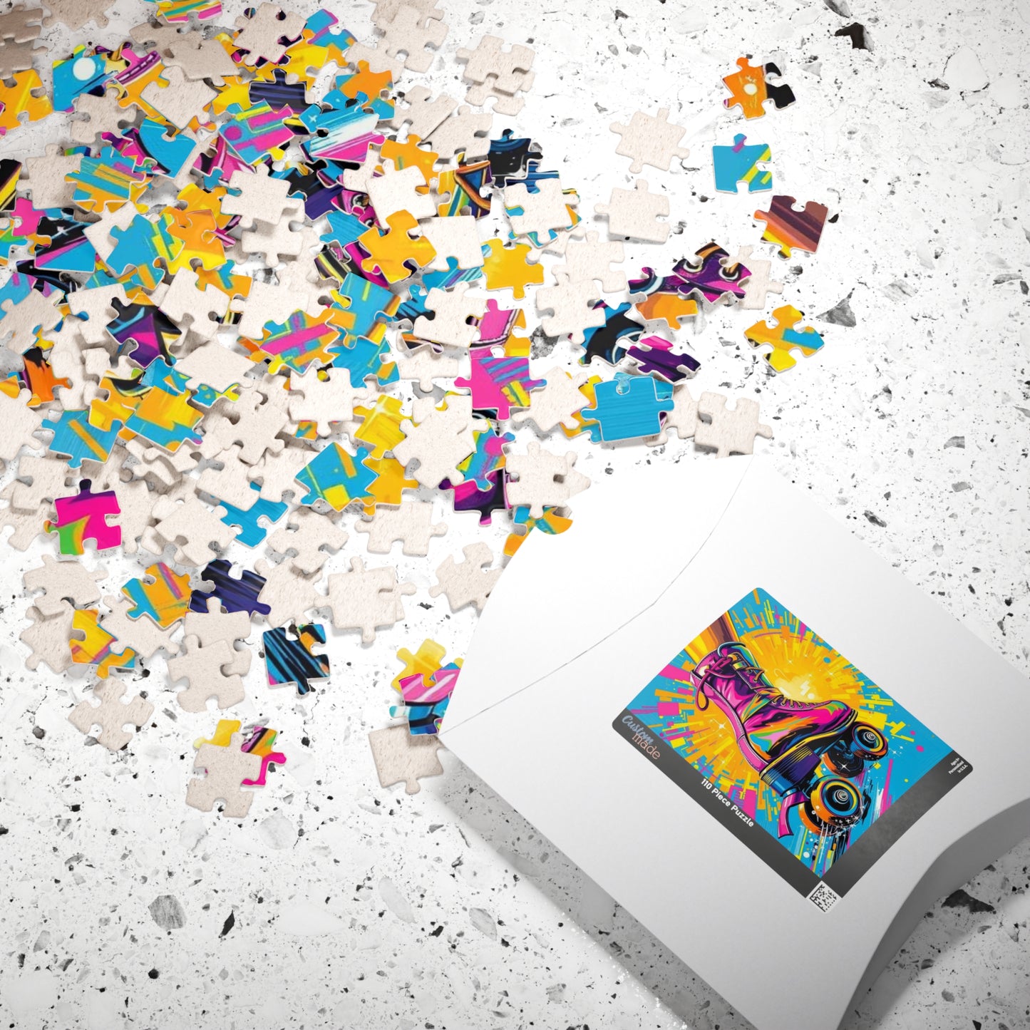 Colorful Roller Skate Puzzle | Pop Art Jigsaw Game | Fun Gift for Roller Skating Lovers | 110-1014 Piece | Family Game Night, Unique Home Puzzle The Puzzle Chest