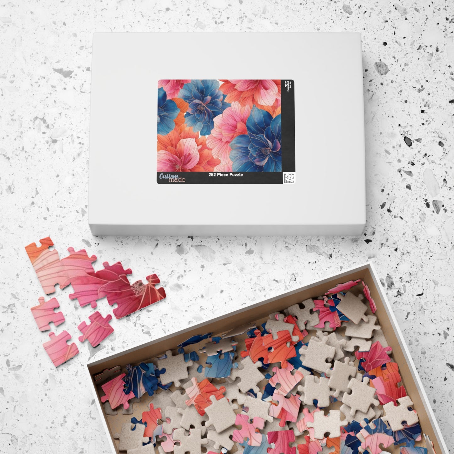 Floral Puzzle - Vibrant Flower Artwork, Jigsaw Puzzle, Home Entertainment, Friend Gift for Flower Lover, Family Fun Activity, Relaxing Hobby Puzzle The Puzzle Chest