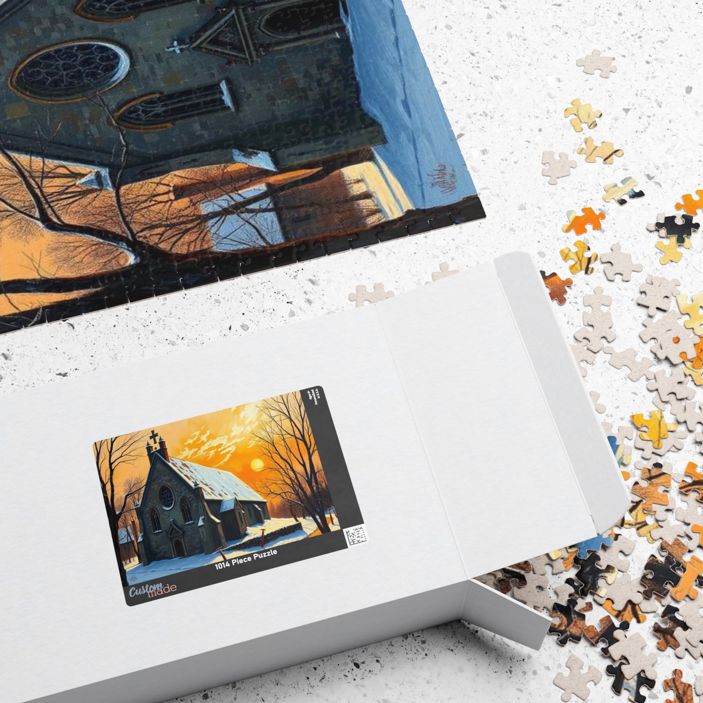 Twilight Cathedral Jigsaw Puzzle - Mystical Winter Chapel, Gothic Art Print, Dark Fantasy Art Gift for Puzzle Enthusiasts, Holiday Activity Puzzle The Puzzle Chest
