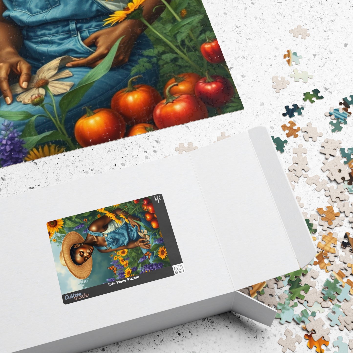 Botanical Black Woman Jigsaw Puzzle, Colorful Garden Scene, Puzzle Lover Gift, Nature Theme, 110-1014 Piece Afrocentric Artwork Puzzle The Puzzle Chest