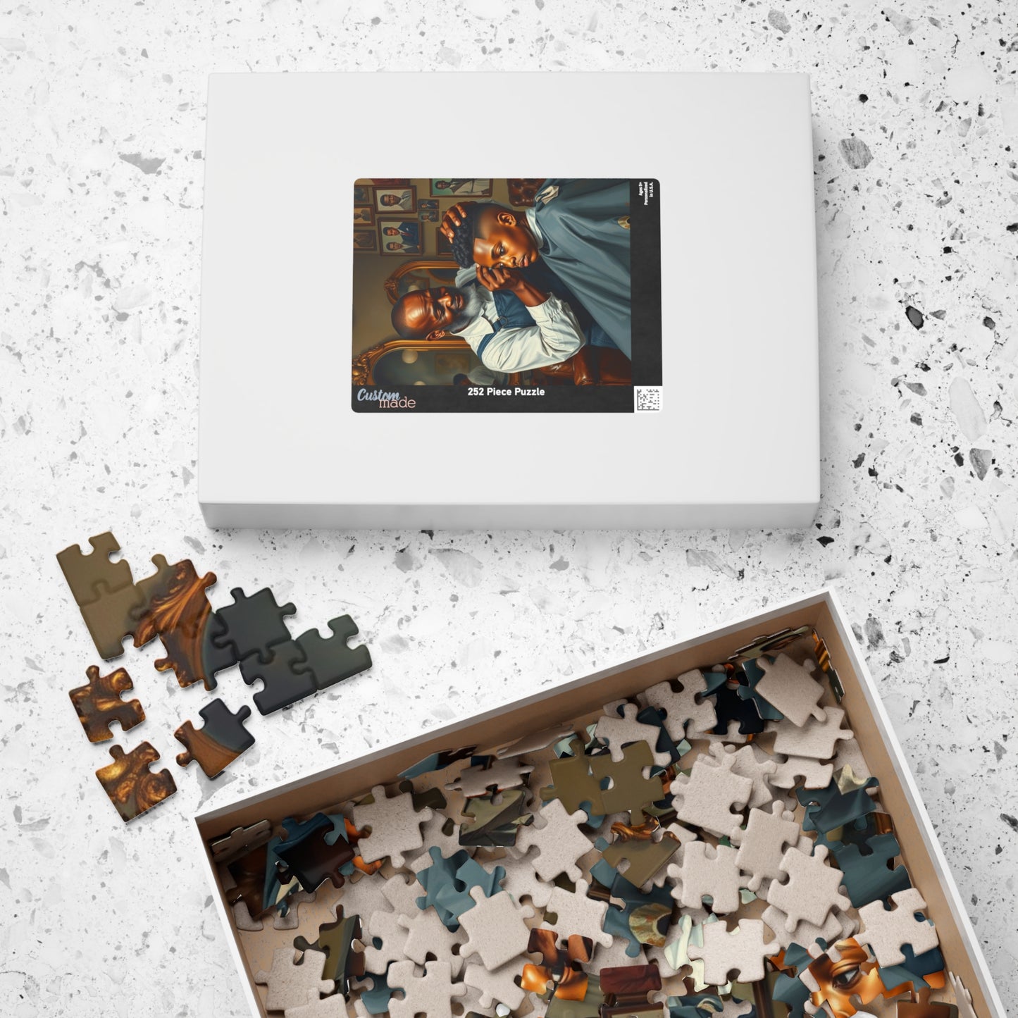 Barber Shop Jigsaw Puzzle, Afrocentric Scene, Black Family Fun Game, Solo Entertainment, Gift for Adult Puzzle Lover Puzzle The Puzzle Chest