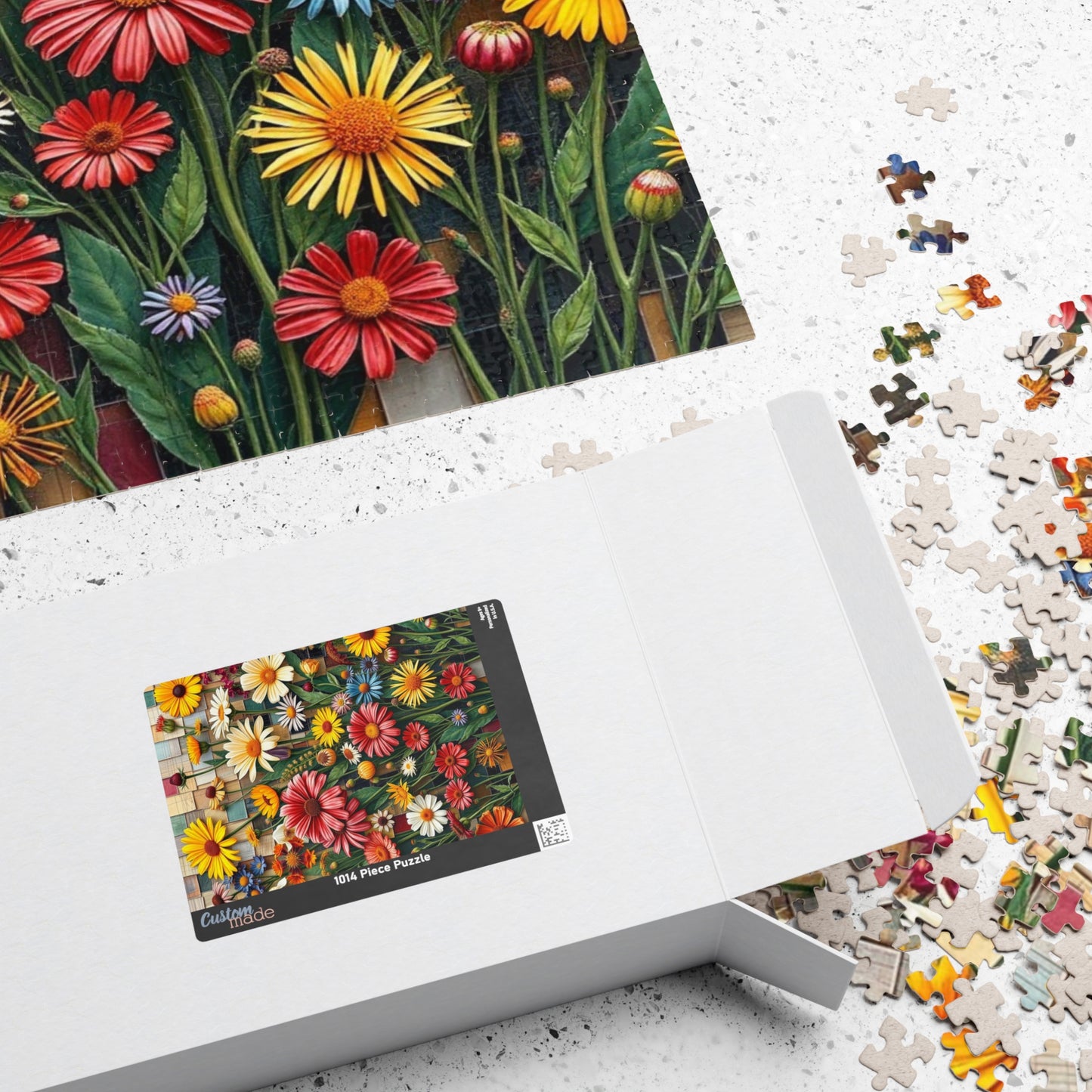 Vibrant Flower Garden Mosaic Puzzle | Perfect Gift for Nature Lovers and Art Enthusiasts, Family Bonding Activity, Birthday, and Relaxation Puzzle The Puzzle Chest