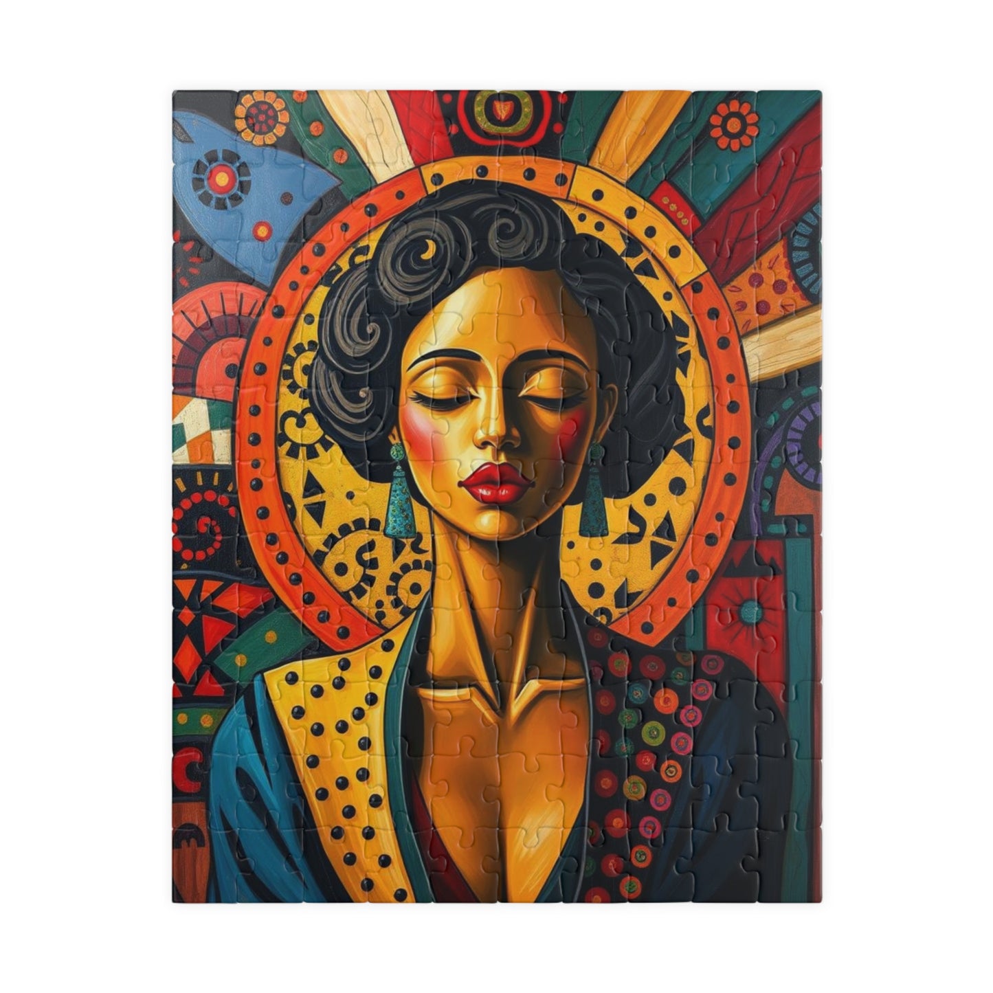 Artistic Black Woman Puzzle, Colorful Meditation Art Jigsaw, Puzzle Gift for Friend, Family Game Nights, Mindfulness Activity 110 pcs (Vertical) Puzzle The Puzzle Chest