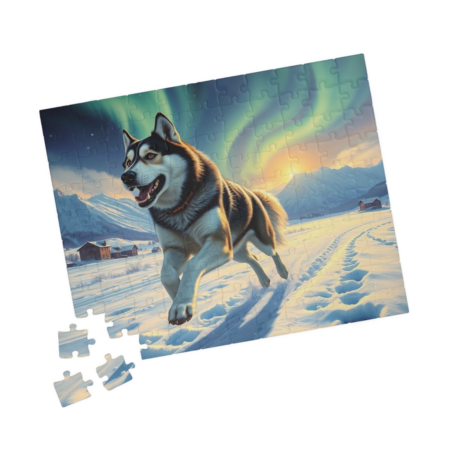 Siberian Husky Jigsaw Puzzle, Stunning Dog Artwork, Friend Gift for Animal Lover, Family Game Night, Home Entertainment Cozy Winter Activity Puzzle The Puzzle Chest