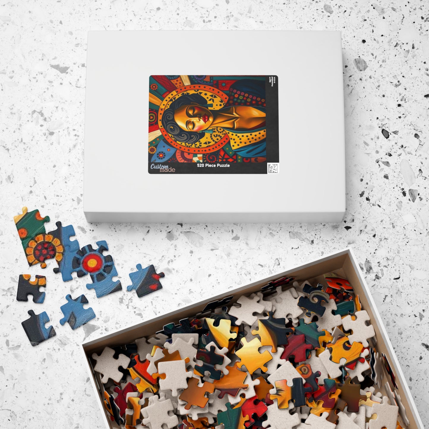 Artistic Black Woman Puzzle, Colorful Meditation Art Jigsaw, Puzzle Gift for Friend, Family Game Nights, Mindfulness Activity Puzzle The Puzzle Chest