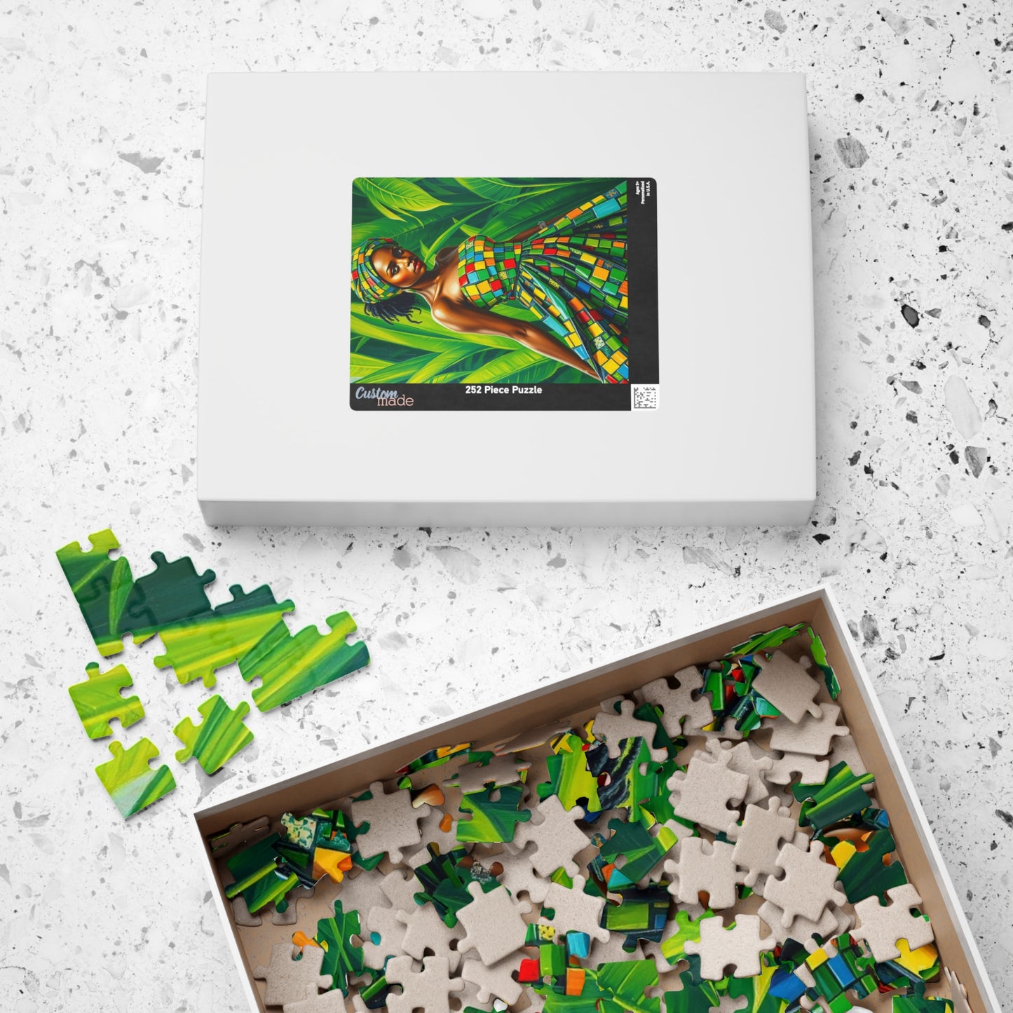 Colorful African Woman Puzzle, Vibrant Afrocentric Art Jigsaw Game, Unique Gift for Adult, Mindfulness Activity, Fun Home Entertainment Puzzle The Puzzle Chest