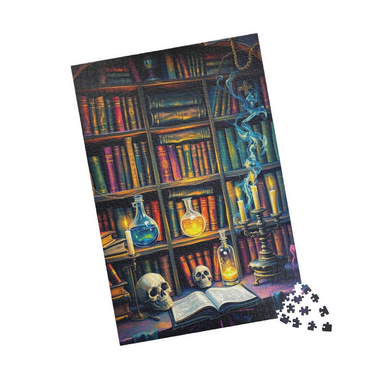 Mystical Library Puzzle - 110-1014 Piece Halloween Jigsaw Game Perfect for Cozy Nights, Gift for Book Lovers, Family Fun, Brain Teaser