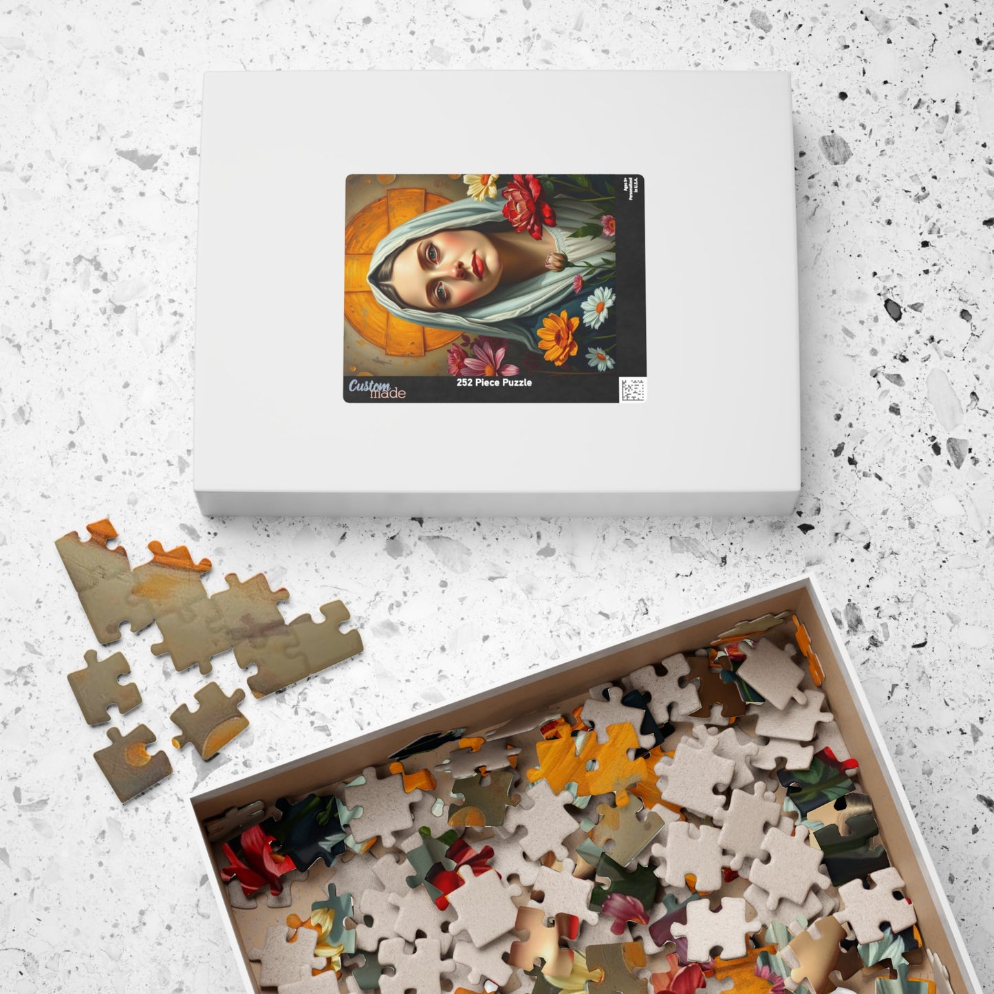 Jigsaw Puzzle, Catholic Saint Therese Flower Garden, 110 252 520 1014 Piece, Religious Gift Idea, Mindfulness Activity, Family Bonding Puzzle The Puzzle Chest