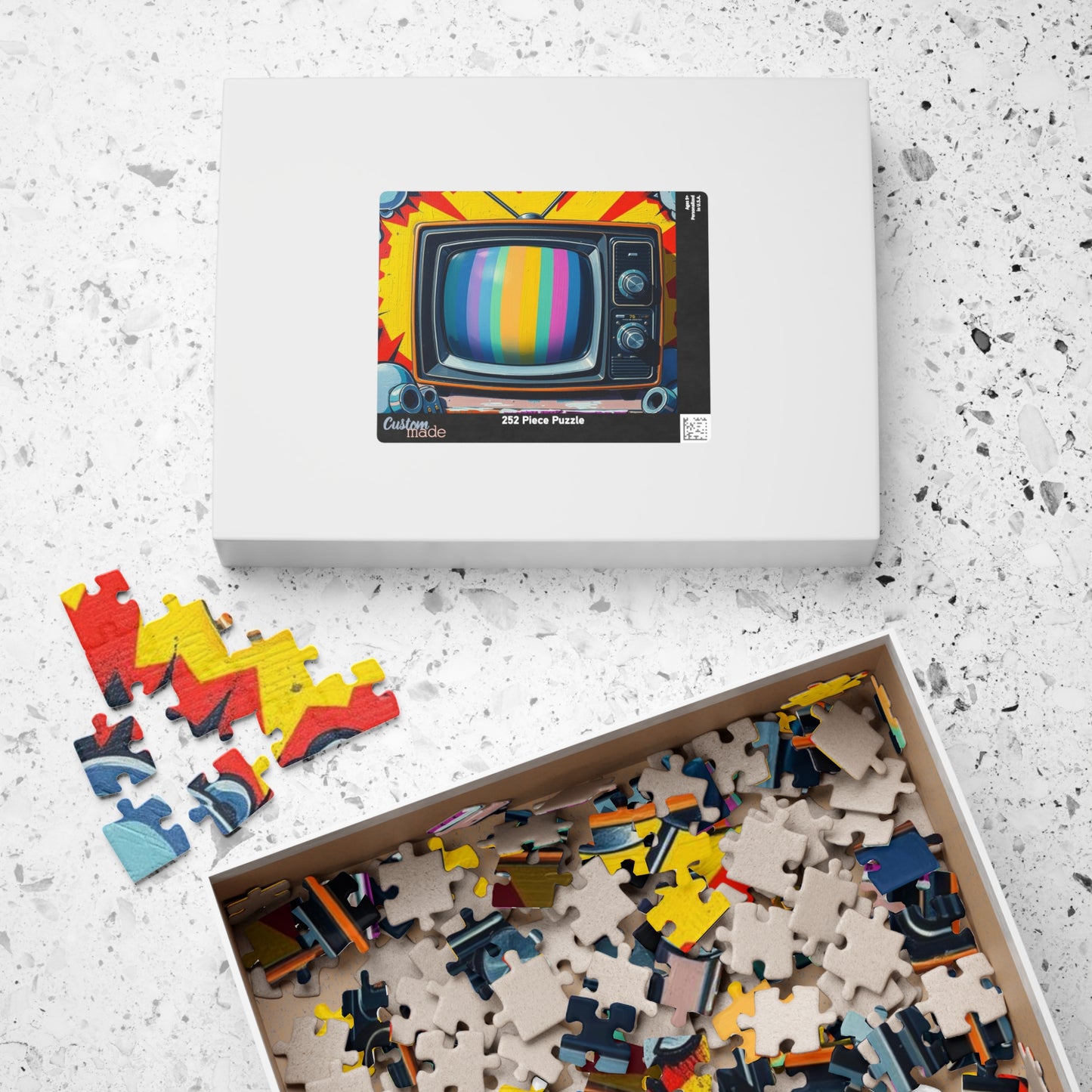 Retro TV Jigsaw Puzzle, Pop Art Design, Puzzle for Adults, Fun Family Activity, Home Entertainment, Gift for Collectors, 110-1014 Pieces Puzzle The Puzzle Chest