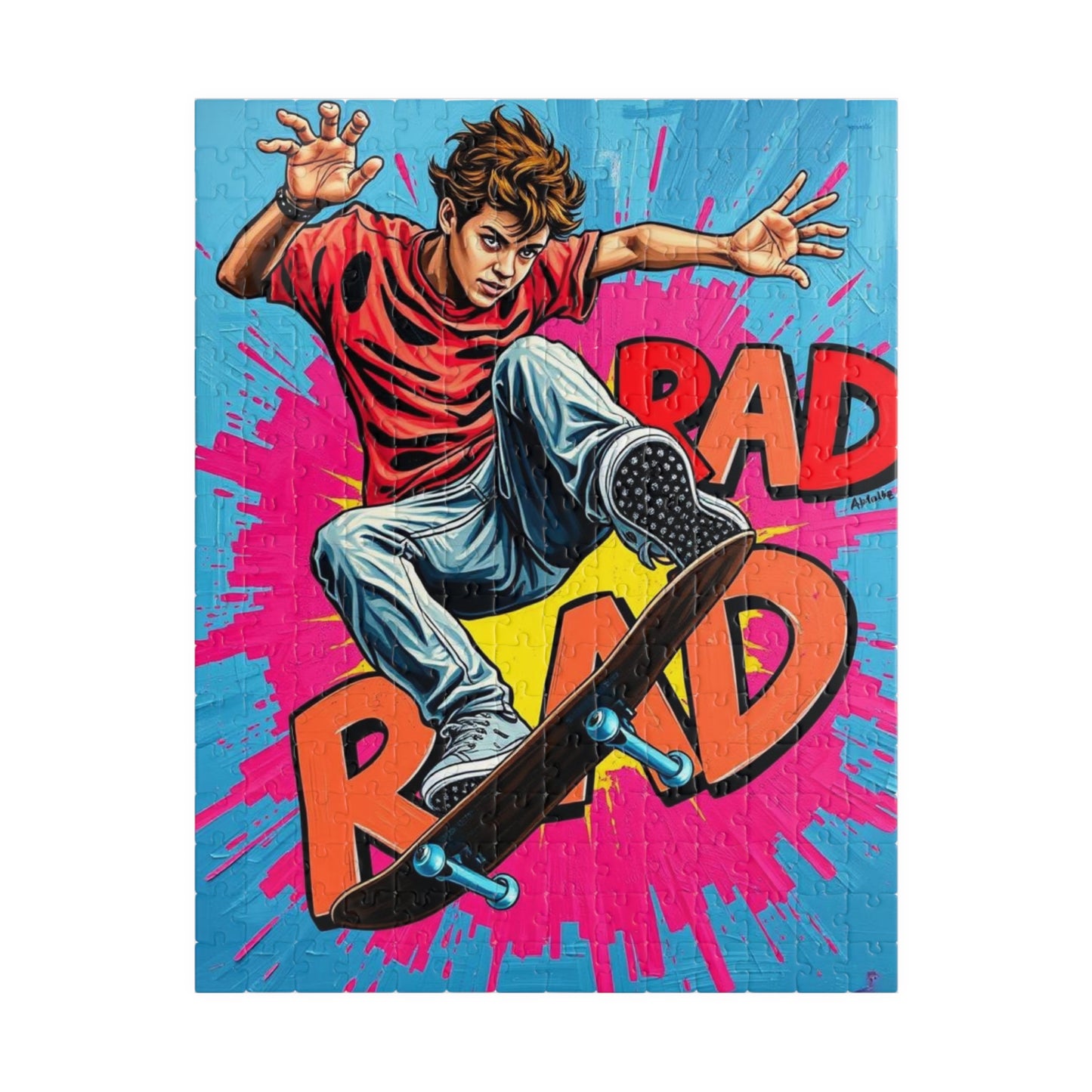 Skateboarder Puzzle - Pop Art Jigsaw Game, Fun Gift for Adult Puzzle Lovers, RAD Theme Puzzle 252 pcs (Vertical) Puzzle The Puzzle Chest
