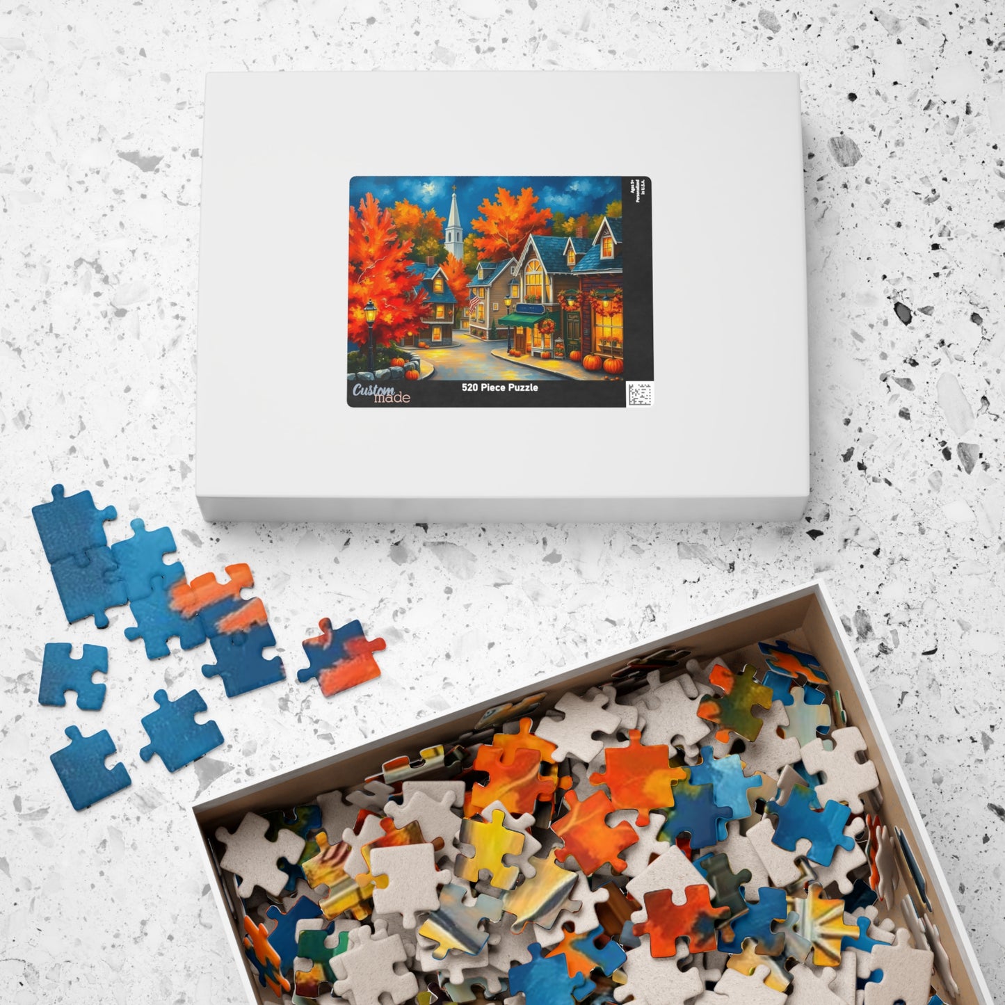 New England Village Jigsaw Puzzle Autumn, Thanksgiving Activity, Mindful Hobby, Family Fun Game, Fall Gift, Seasonal Indoor Entertainment Puzzle The Puzzle Chest