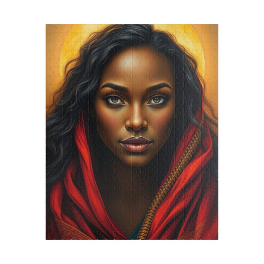 Black Art Puzzle, African American Woman Portrait, Mindfulness Activity, Afrocentric Gift for Art Lover Unique Home Entertainment Relaxation 520 pcs (Vertical) Puzzle The Puzzle Chest