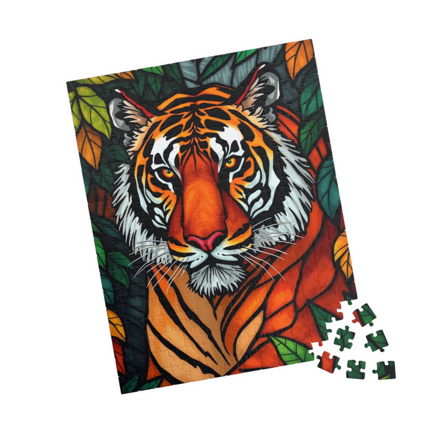 Tiger Art Puzzle - Colorful Wildlife Jigsaw for Nature and Animal Lovers, Gift for Friends and Family, Fun Indoor Activity Puzzle The Puzzle Chest