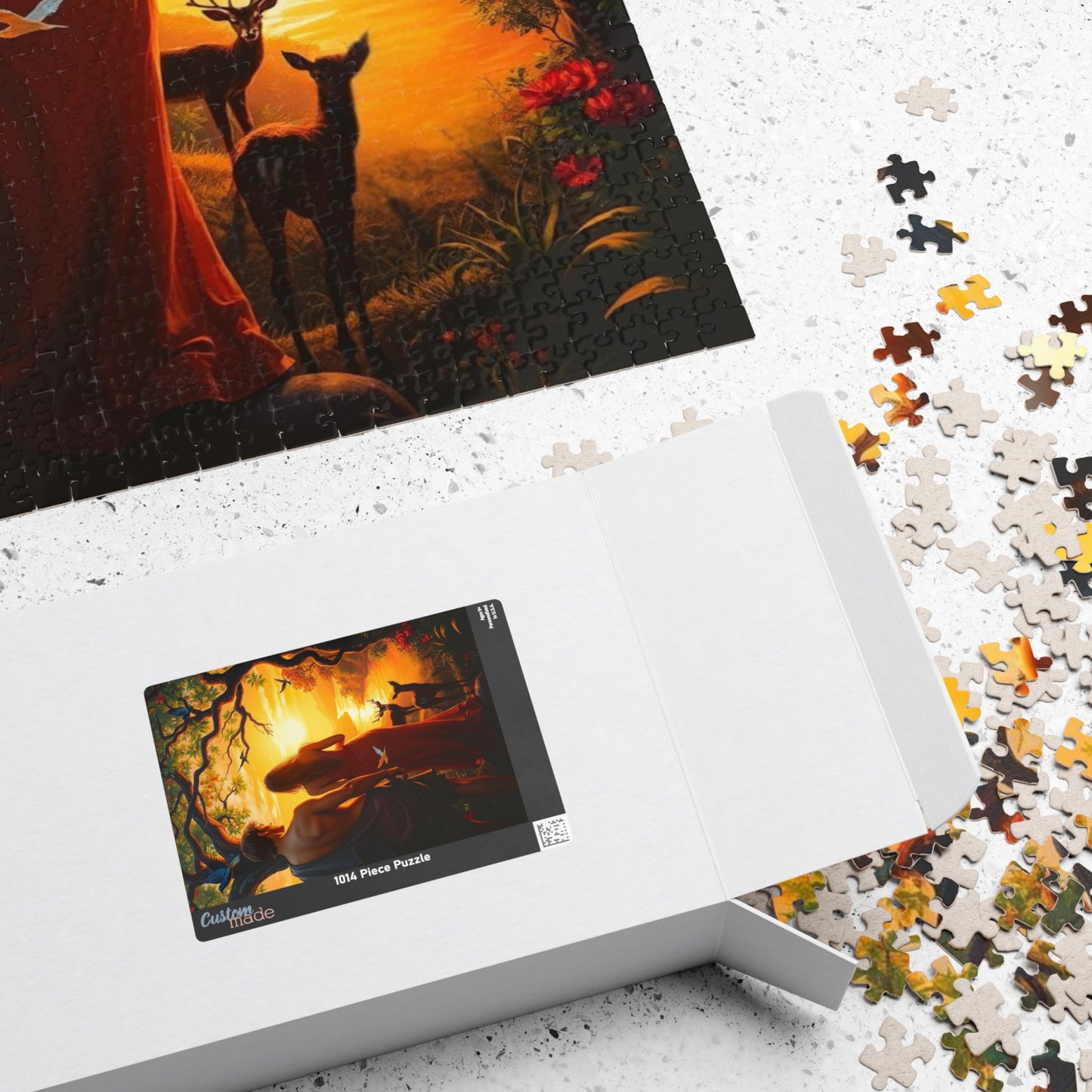 Christian Jigsaw Puzzle - Adam and Eve Garden of Eden at Sunset, Religious Gift for Friends, Cozy Nights In Solo Fun Family, Mental Exercise Puzzle The Puzzle Chest