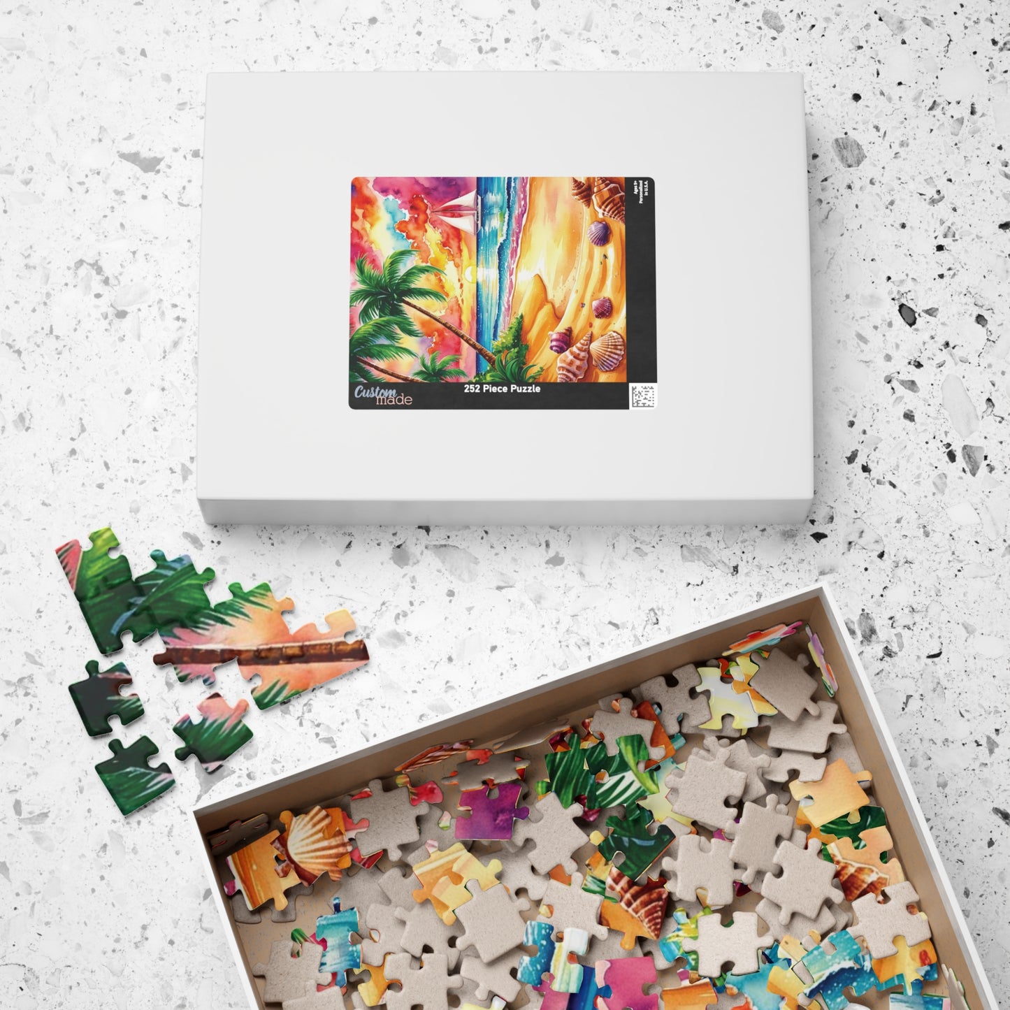 Tropical Beach Landscape Puzzle Enthusiasts Ocean Sunset Jigsaw Game Gift for Puzzle Lover Hobby Activity, Relaxing Palm Tree Art Decor The Puzzle Chest
