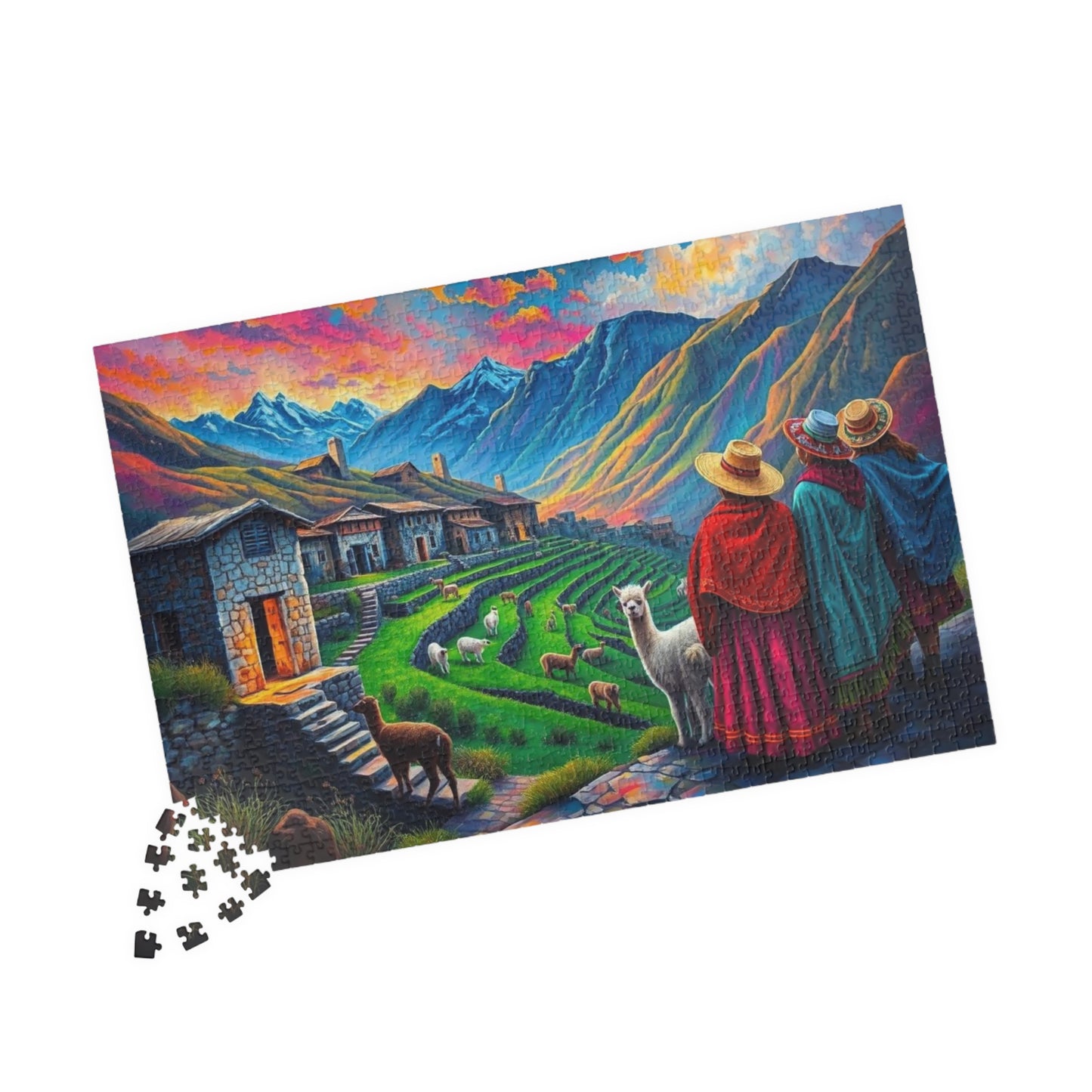Andean Village in Peru Puzzle Jigsaw Game - Mountain View, Mindfulness Activity, Nature Lovers Gift for Friends, Family Activity Puzzle The Puzzle Chest