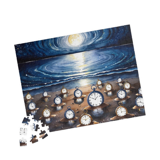Fantasy Jigsaw Puzzle, Weirdcore Night Beach Scene 252 520 1014 Piece Game, Gift for Puzzle Lovers, Mindfulness Activity Stress Relief Hobby 252 pcs (Horizontal) Puzzle The Puzzle Chest
