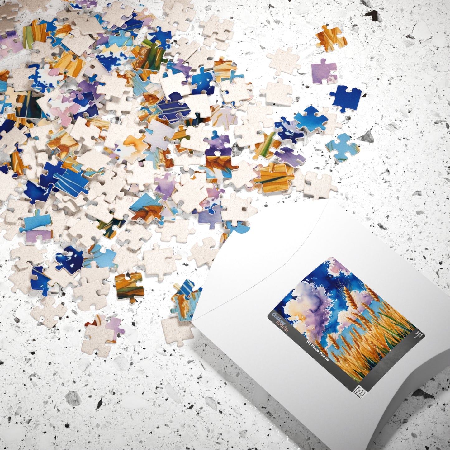 Wheat Field Jigsaw Puzzle with Golden Stalks and Blue Sky Puzzle The Puzzle Chest