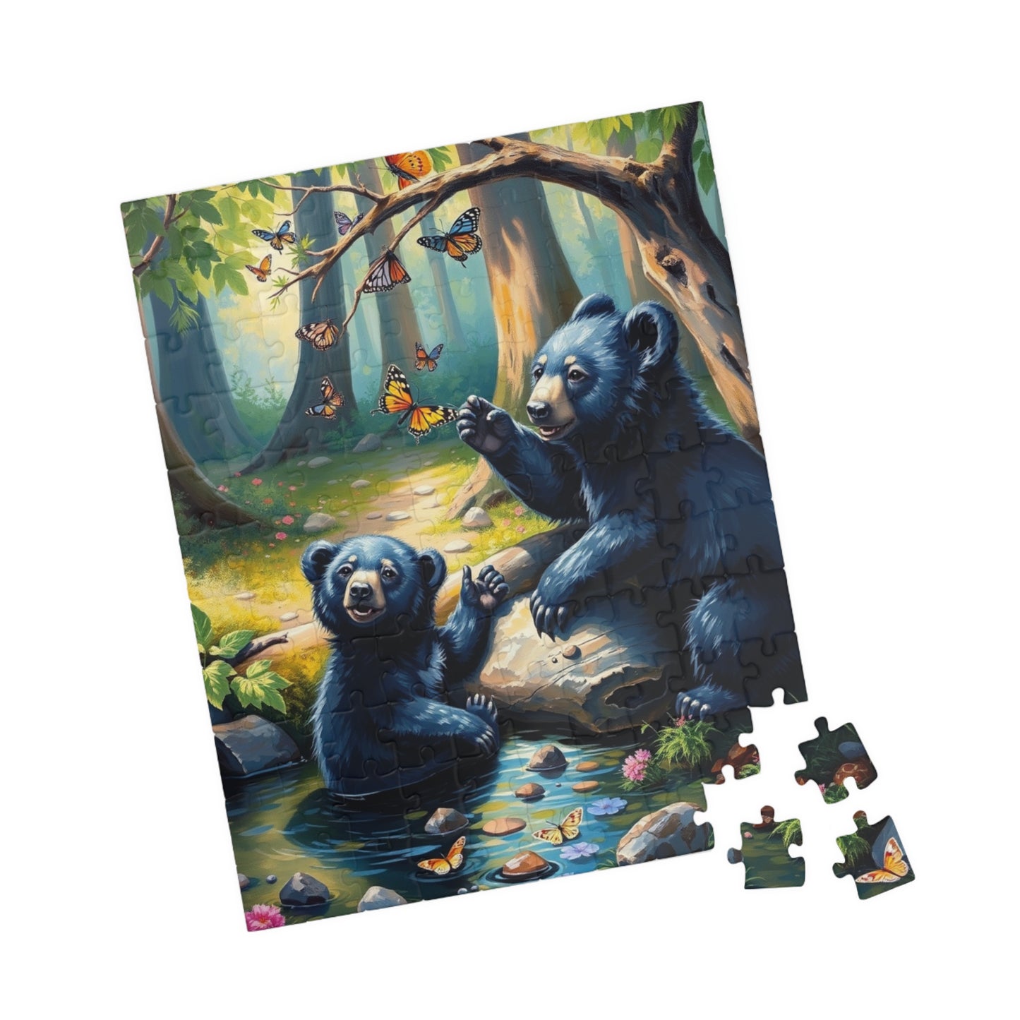 Nature-Inspired Bear Puzzle, Fun Family Activity, Animal Wildlife Themed Gift, Jigsaw Fun, Mindful Moments Puzzle The Puzzle Chest
