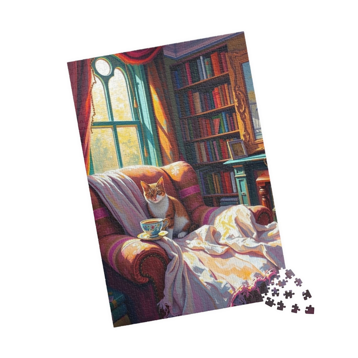 Cozy Study Room Jigsaw Puzzle, Home Office Sanctuary for Cat, Animal Lover Gift, Mindful Hobby, Indoor Activity, Best Family Entertainment Puzzle The Puzzle Chest