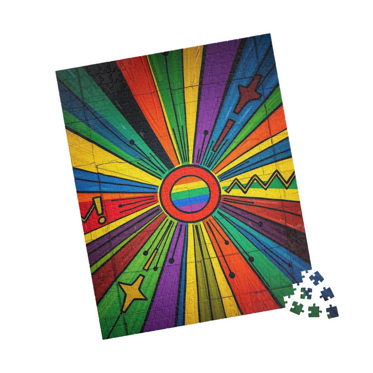 Rainbow Burst Jigsaw Puzzle - Fun Family Activity, Vibrant Abstract Puzzle, Perfect Adult Gift for Friends, 110-1014 Pieces