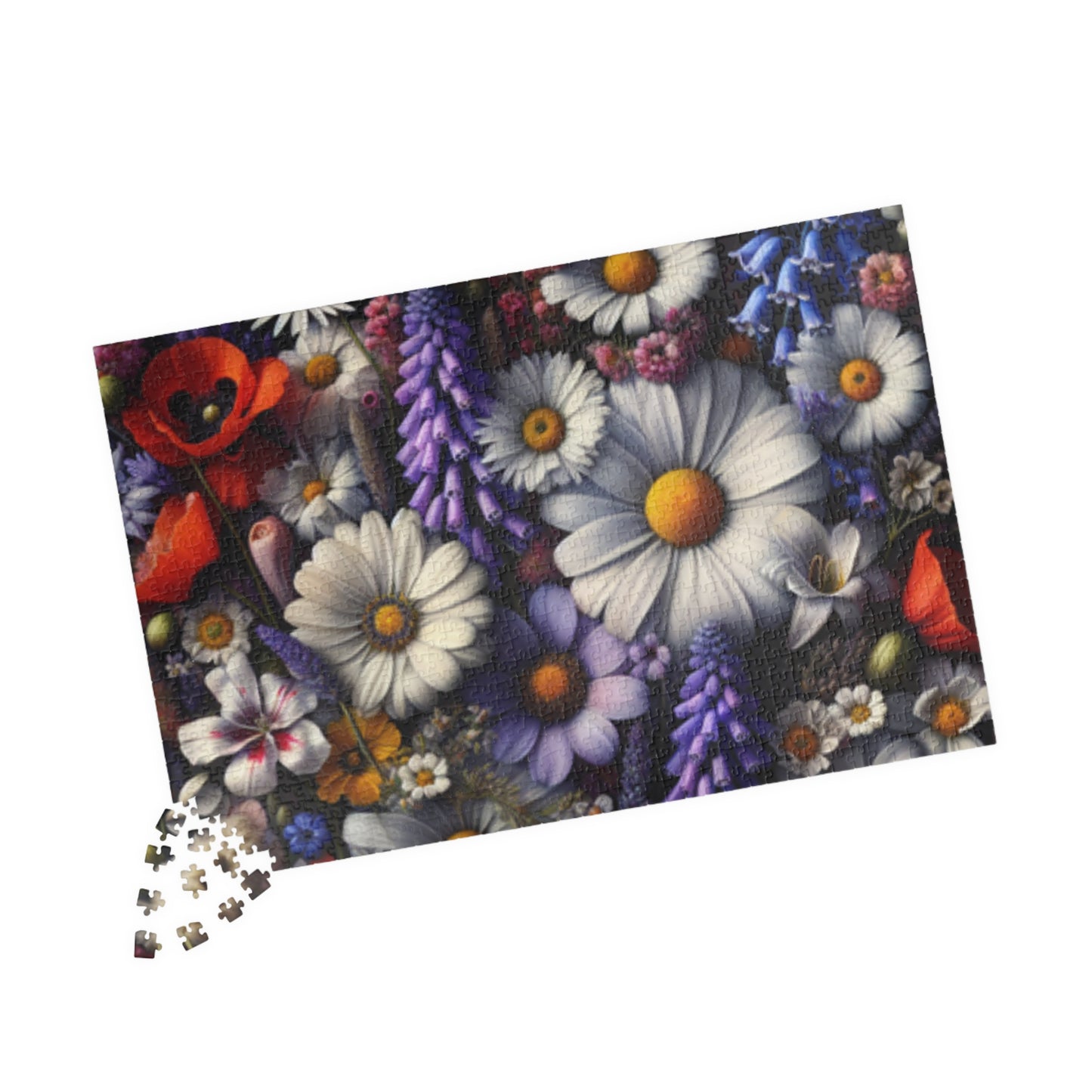 Jigsaw Puzzle, 1000 Piece Flower Kaleidoscope Top-Down View Gifted Puzzle for Adults and Kids, Roses Sunflowers Lilies Tulips Floral Pattern Puzzle The Puzzle Chest