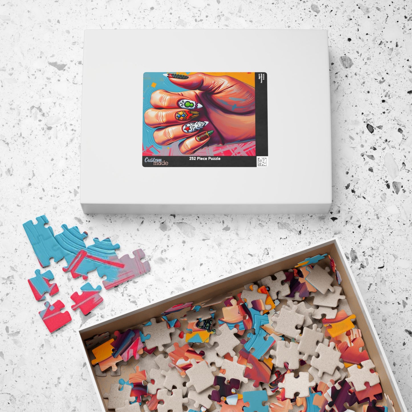 Artistic Nail Design Puzzle, Fun Family Activity, Unique Gift, Nail Art Enthusiasts, Creative Home Decor, 110-1014 Pieces Puzzle The Puzzle Chest