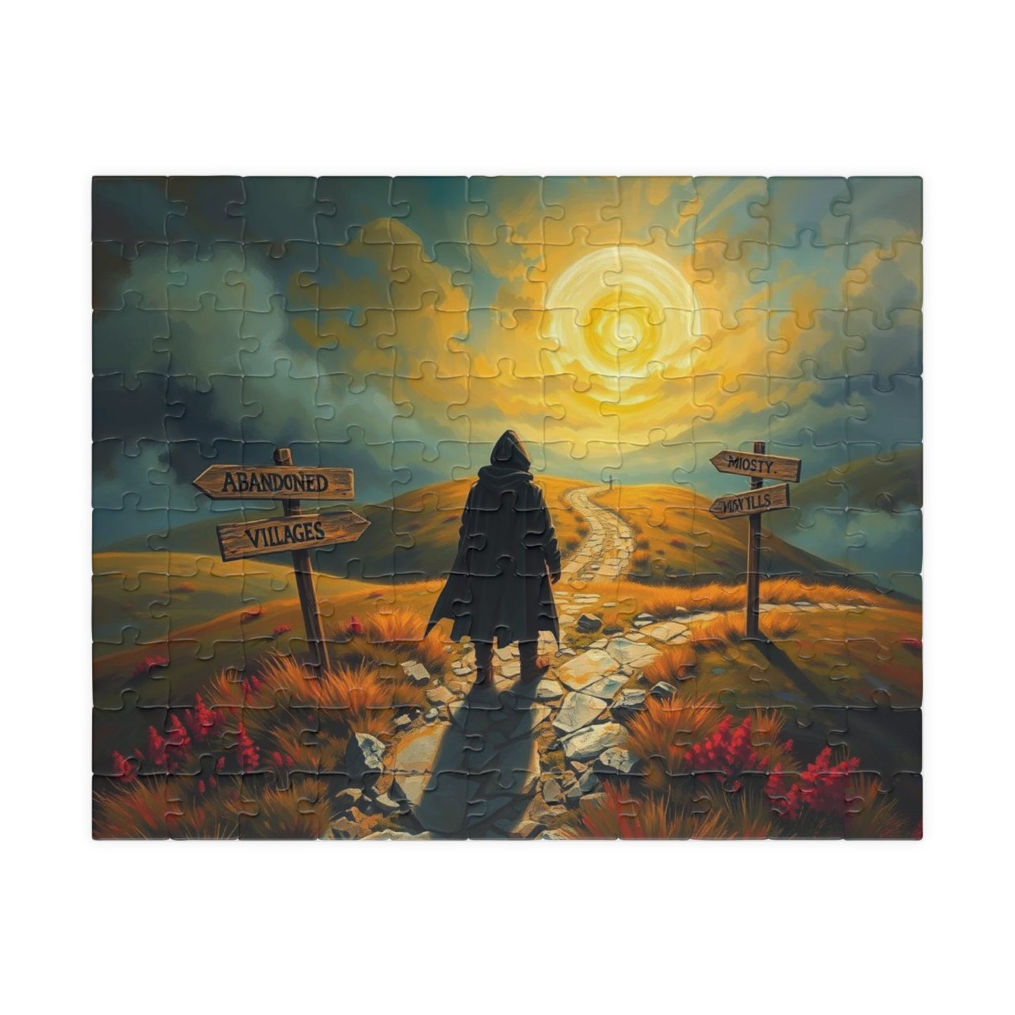 Crossroads of the Forsaken Jigsaw Puzzle, Gothic Puzzle, Mystical Journey Puzzle, Perfect for Game Night, Solo Fun, Gifts, and Home Decor 110 pcs (Horizontal) Puzzle The Puzzle Chest