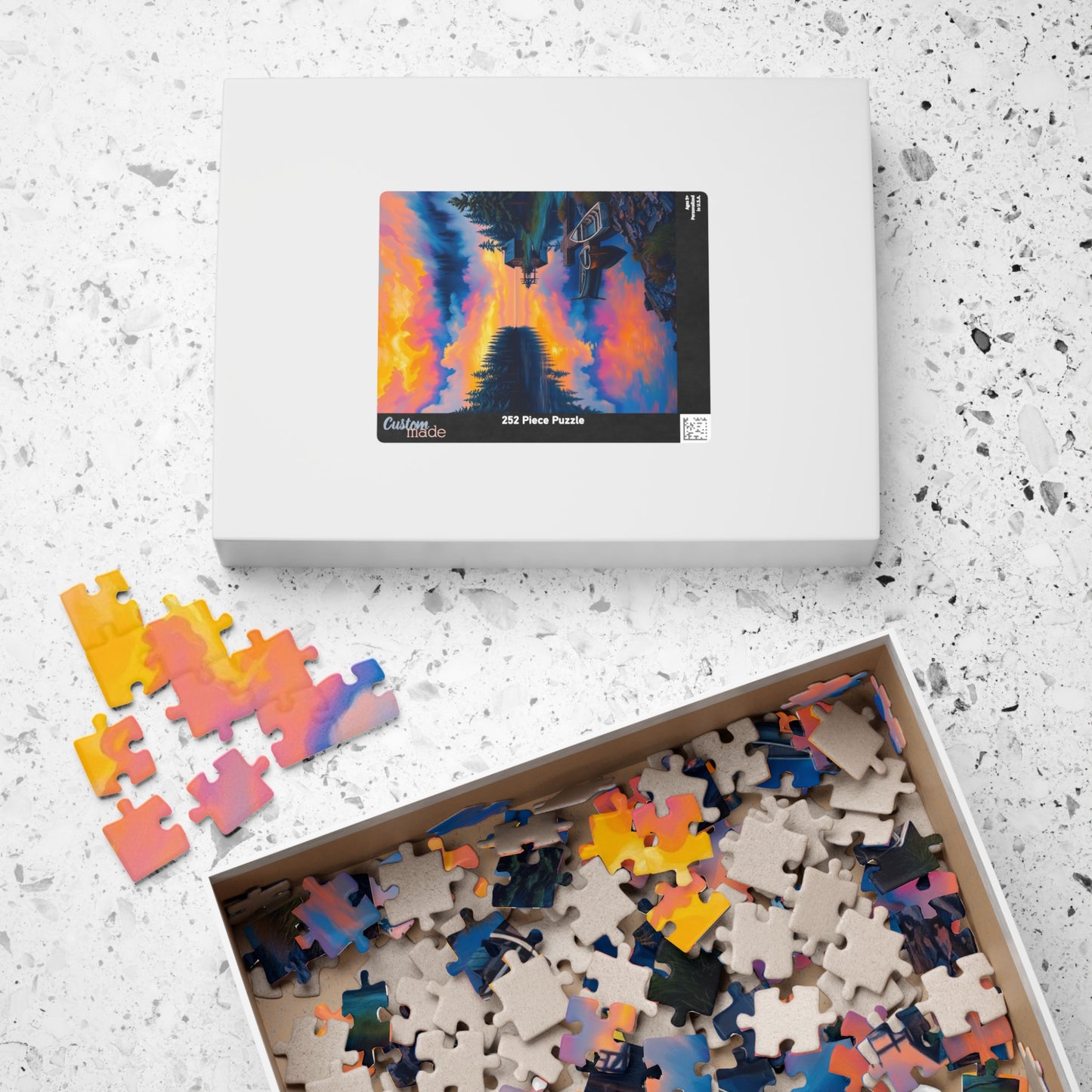 Scenic Puzzle with Colorful Lake Reflection, Nature Lovers Gift, Mindful Hobby, Family Game Night, Unique Home Decor Puzzle The Puzzle Chest
