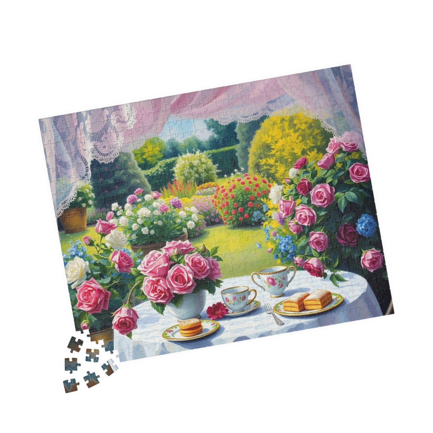 Charming Garden Scene Puzzle, Floral Flower Jigsaw Game, Creative Family Activity, Friend Gift for Garden Lover, Brain Teaser for Seniors Puzzle The Puzzle Chest