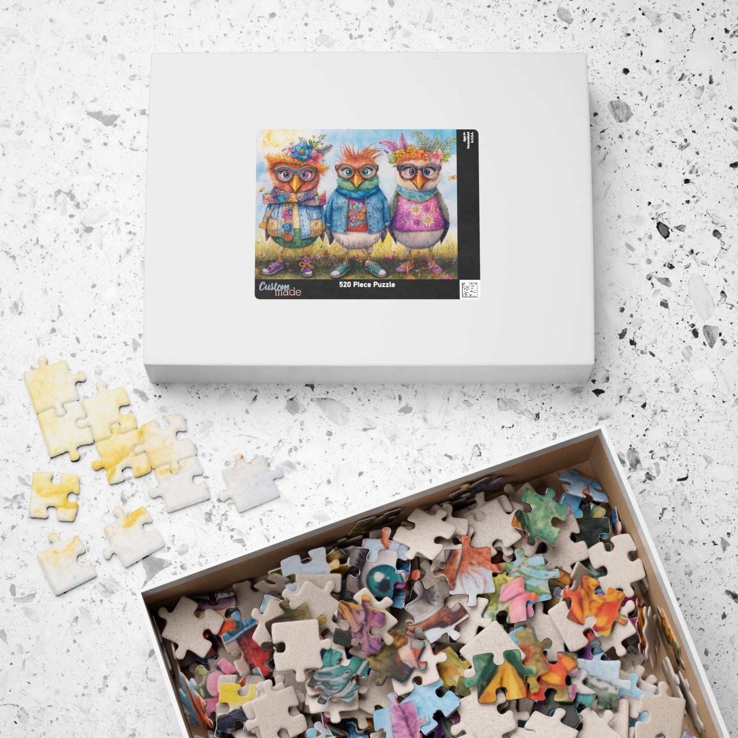 Fashionable Flock Jigsaw Puzzle, Cartoon Chicken Puzzle Ideal for Indoor Family Activity, Holiday Birthday Gift for Bird Lover, Brain Teaser Puzzle The Puzzle Chest