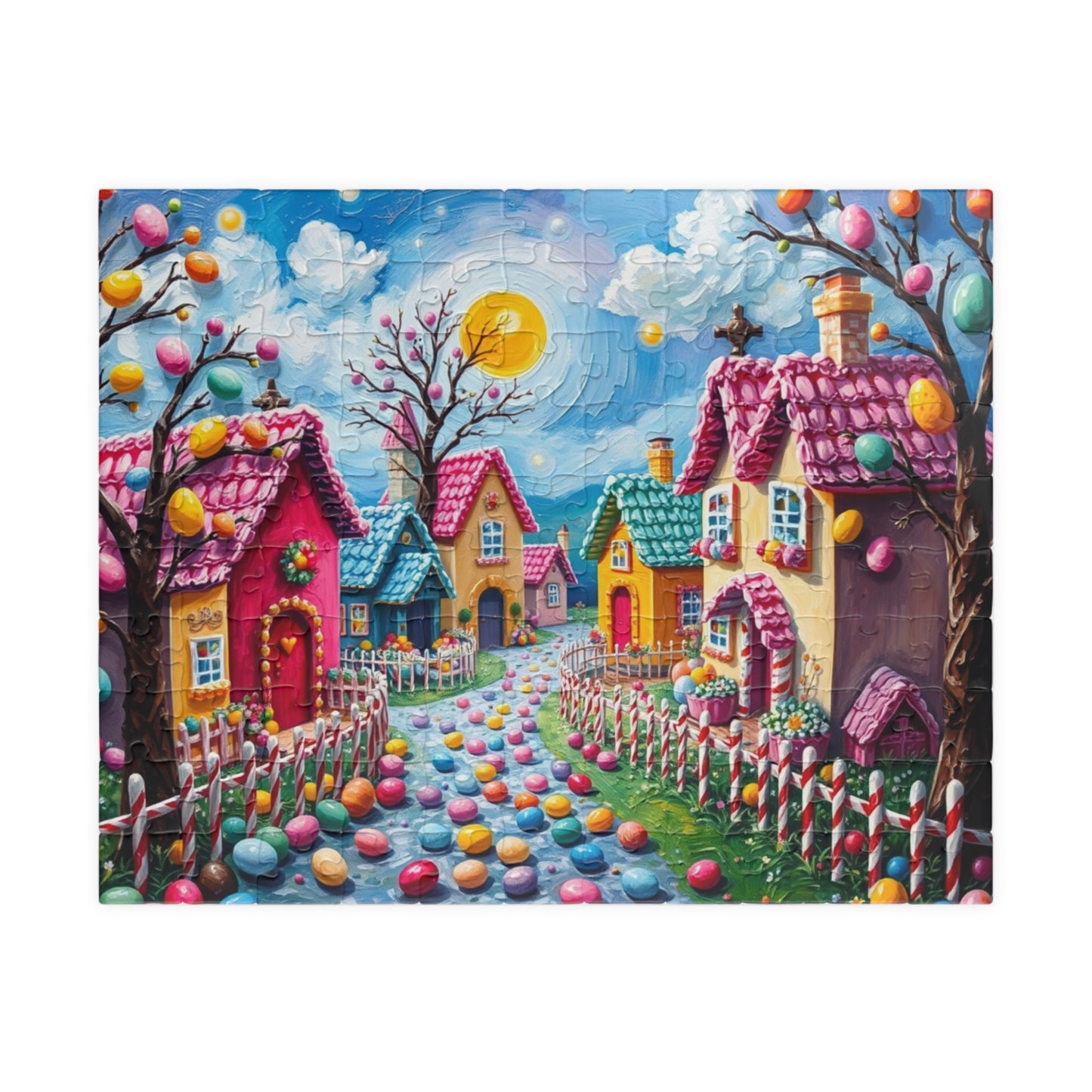 Candy Village Jigsaw Puzzle, Whimsical 110/252/520/1014-piece Easter Game for Adult Home Entertainment, Puzzle Lover Gift for Friends 110 pcs (Horizontal) Puzzle The Puzzle Chest