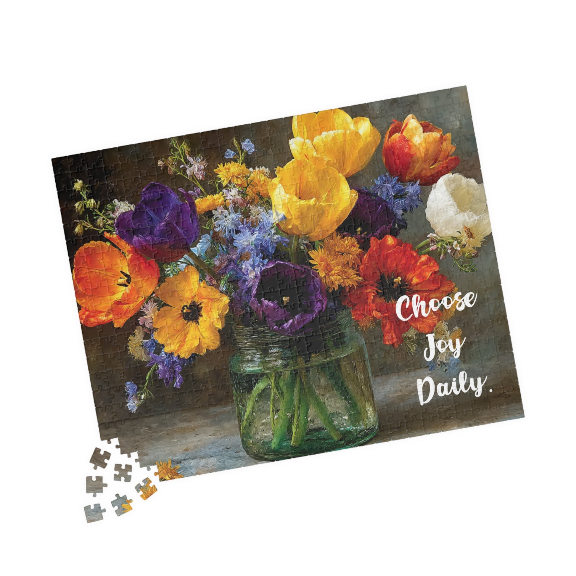 Choose Joy – Radiant Moments Jigsaw Puzzle, Floral Design with Inspirational Quote, Thoughtful Gift for Flower Lover 520 pcs (Horizontal) Puzzle The Puzzle Chest