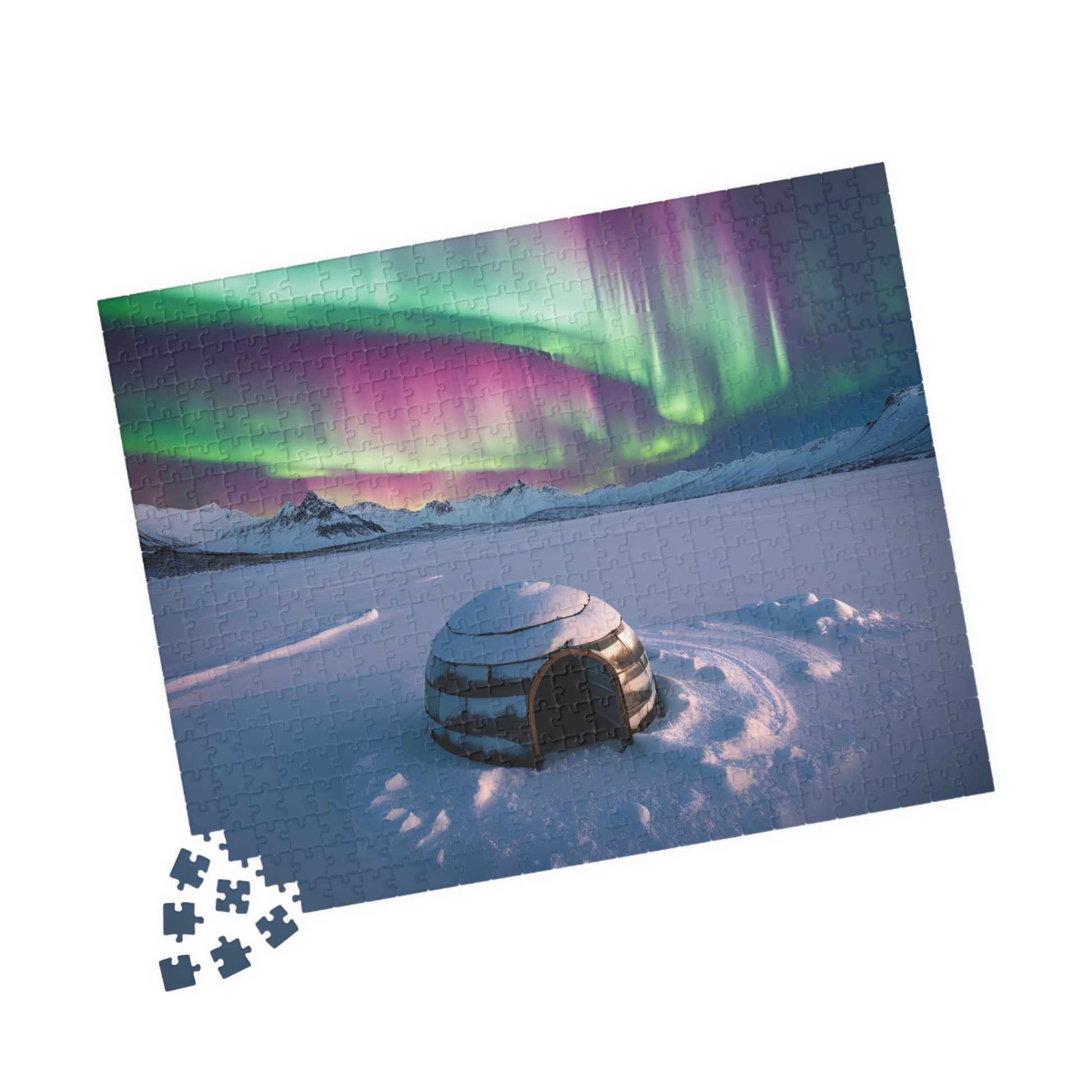 Aurora Borealis Jigsaw Puzzle - 110, 252, 520, 1014-piece Igloo Scenic Gift for Nature Lovers, Family Activity, Game Night, Cozy Gift Idea Puzzle The Puzzle Chest