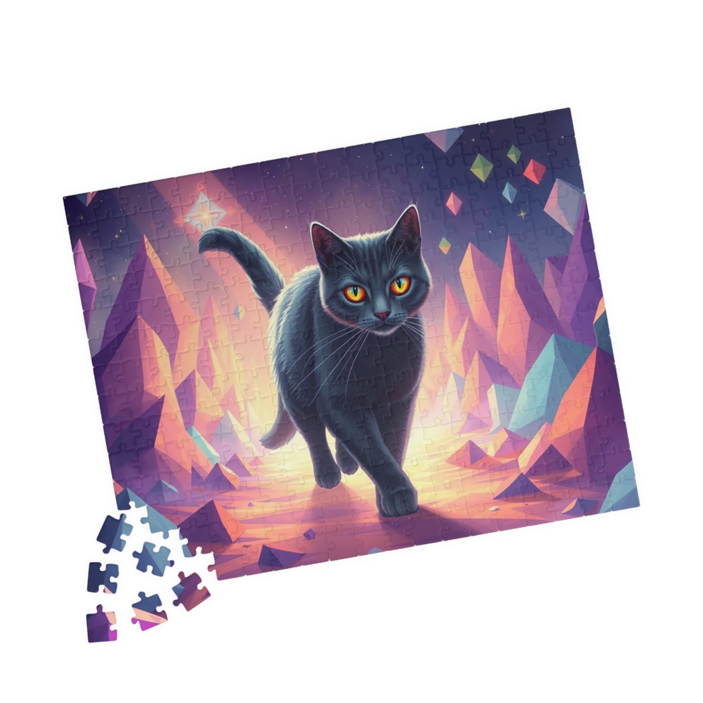 Mystical Cat Puzzle, Colorful Cat Jigsaw, Cat Lover Gift, Unique Home Decor, Family Game Night Puzzle The Puzzle Chest