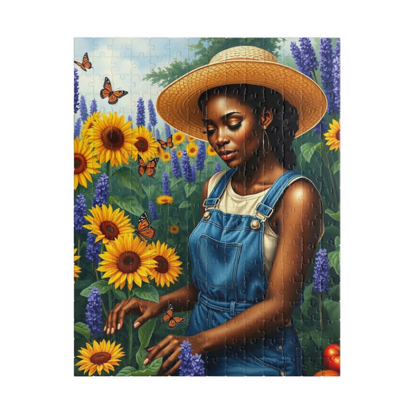 African American Woman Jigsaw Puzzle, Garden Scene 110-1014 Piece, Perfect Gift for Nature Lovers, Family Bonding Activity, Creative Hobby 252 pcs (Vertical) Puzzle The Puzzle Chest