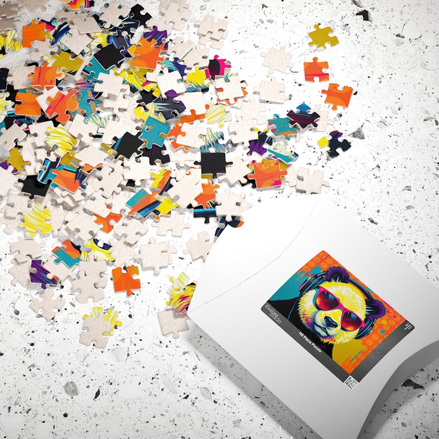 Vibrant Panda Puzzle - Pop Art Jigsaw Game, Fun Family Night, Animal Lover Gift for Friends, Colorful Home Entertainment Puzzle The Puzzle Chest