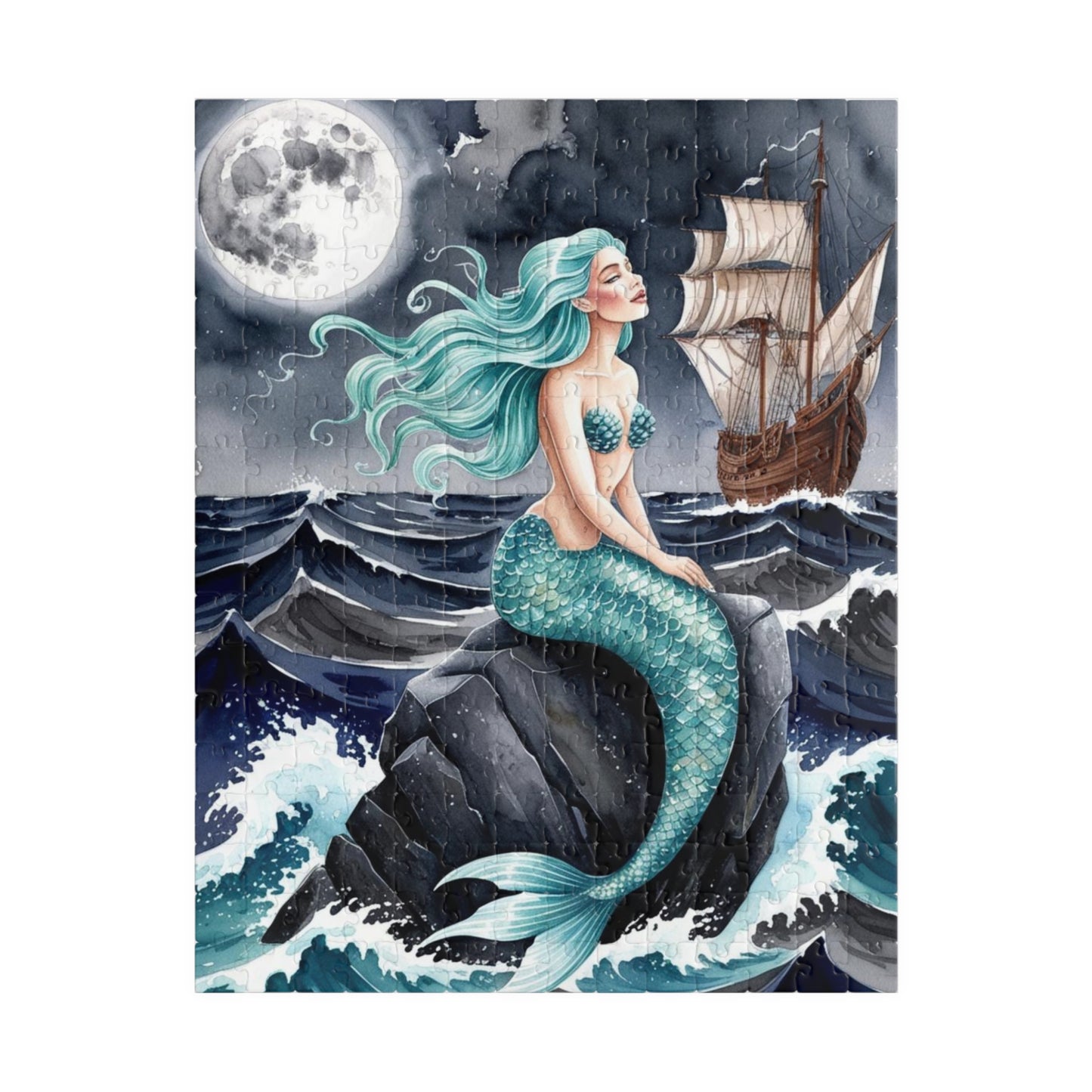 Siren Jigsaw Puzzle, Ocean Themed Mythical Creature, Sea Maiden Puzzle, Game for Fun Family Activity, Bonding and Entertainment, Hobby 252 pcs (Vertical) Puzzle The Puzzle Chest
