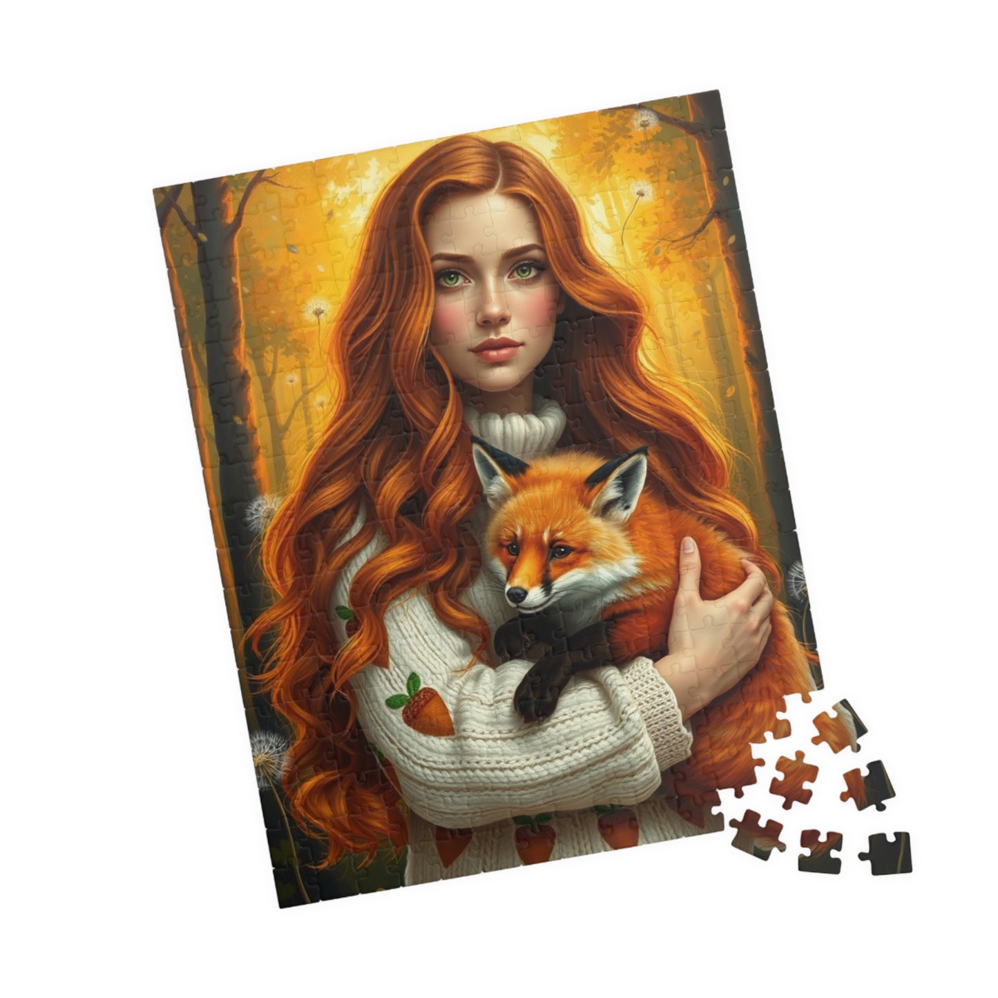 Nature-Inspired Jigsaw Puzzle Featuring a Woman and Fox, Animal Lover Gift for Friend, Indoor Activity for Family or Solo Entertainment Puzzle The Puzzle Chest