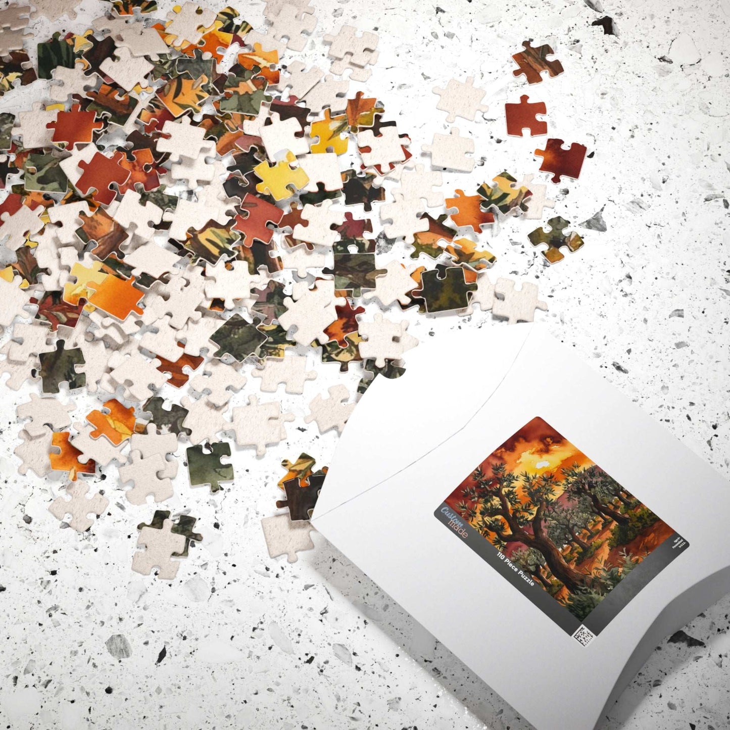 Olive Grove Sunset Puzzle, Landscape Jigsaw Game with Earthy Tones and Expressive Trees, Van Gogh-Inspired Unique Giftable Puzzle for Adults Puzzle The Puzzle Chest