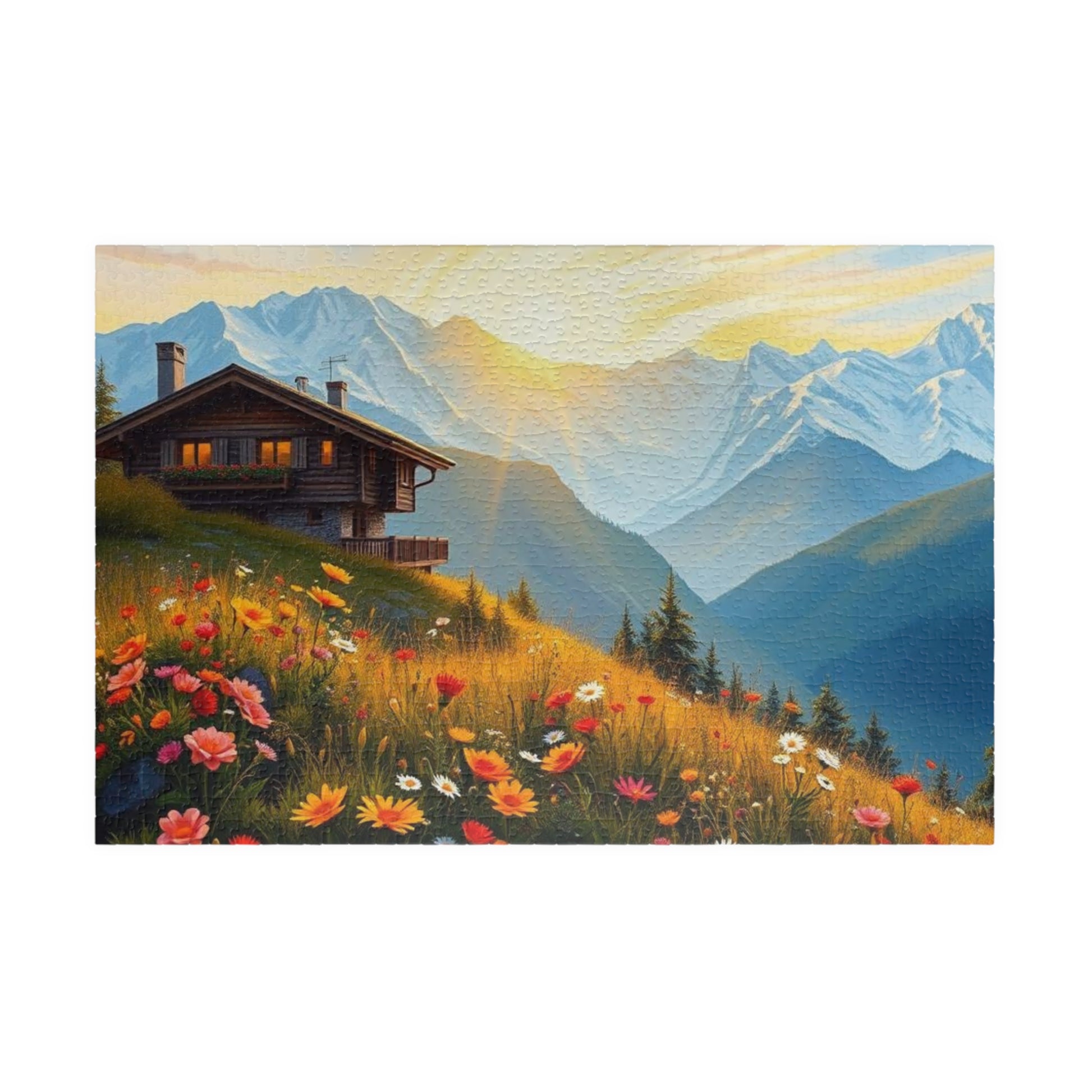 Scenic Mountain Jigsaw Puzzle - 110, 252, 520, 1014-piece, Nature Decor, Gift for Nature Lovers, Family Fun, Indoor Activity 1014 pcs (Horizontal) Puzzle The Puzzle Chest