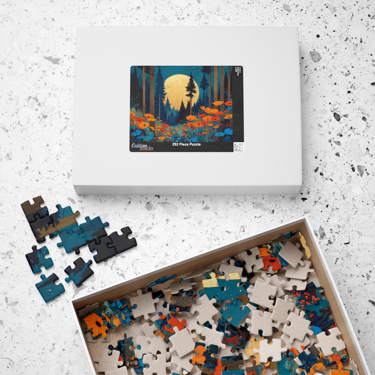 Mystical Night Garden Jigsaw Puzzle – Wildflower Forest Beneath the Moon, Nature-Inspired Landscape Puzzle Puzzle The Puzzle Chest