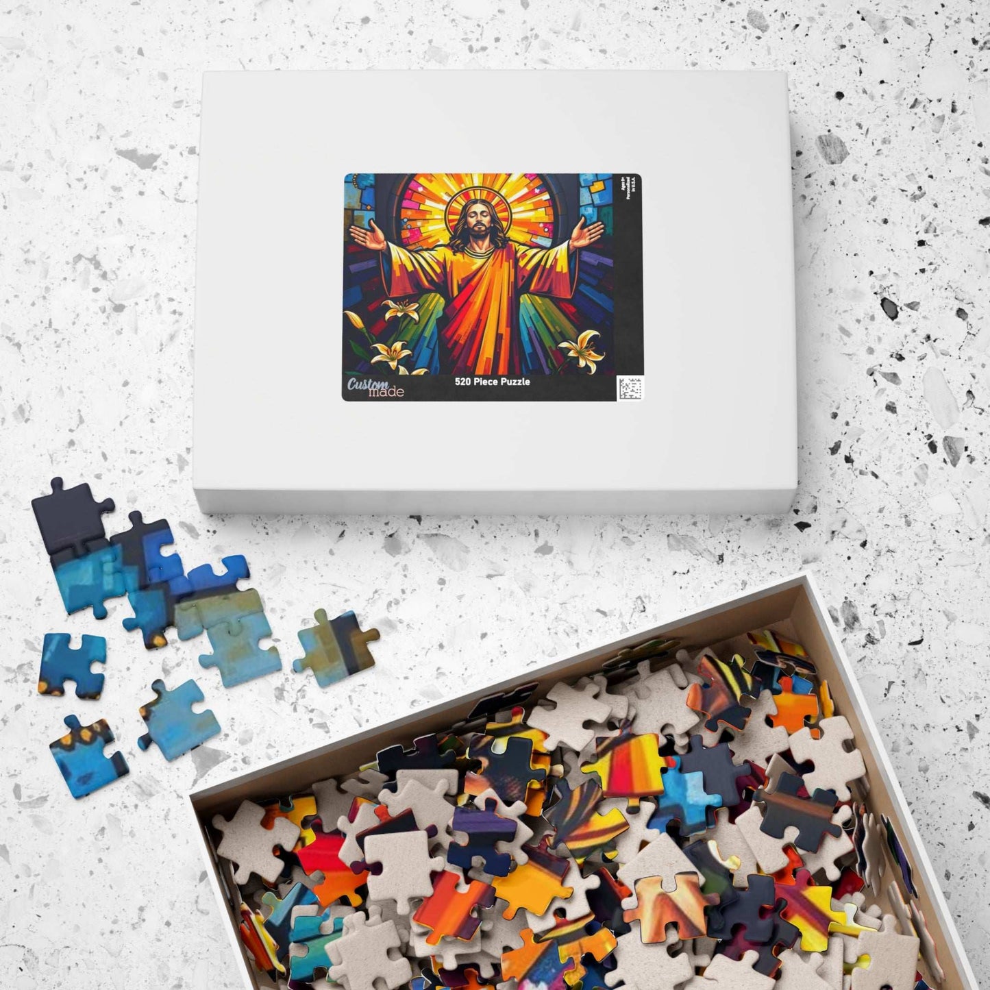 Radiant Jesus Puzzle - Colorful Religious Jigsaw, Inspirational Artwork Ideal Gift for Faith, Family Gatherings, and Spiritual Celebrations