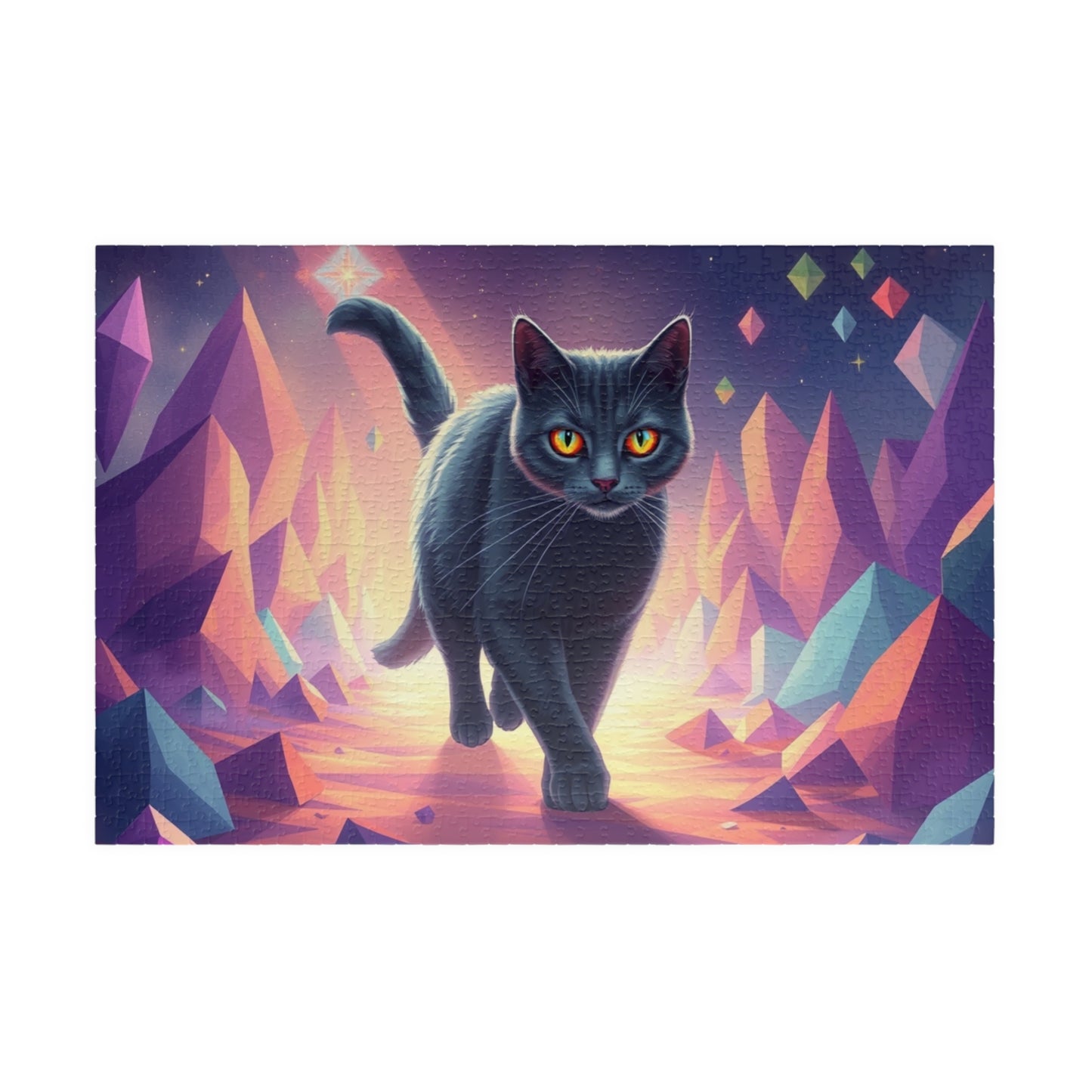 Mystical Cat Puzzle, Colorful Cat Jigsaw, Cat Lover Gift, Unique Home Decor, Family Game Night 1014 pcs (Horizontal) Puzzle The Puzzle Chest