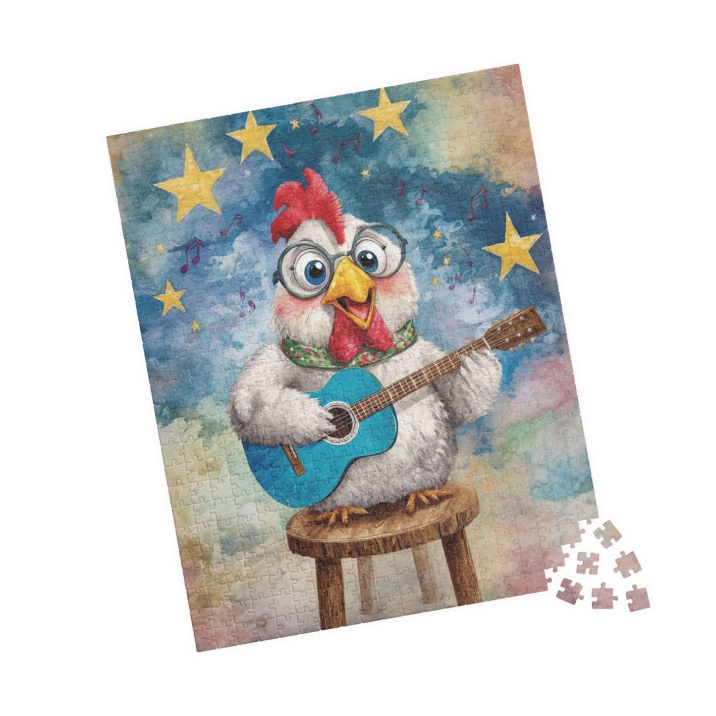 Chicken Musician Jigsaw Puzzle, Bird Game for Fun Family Activity, Gifts, Game Nights, Brain Teaser, Farm Animal Lover Puzzle The Puzzle Chest