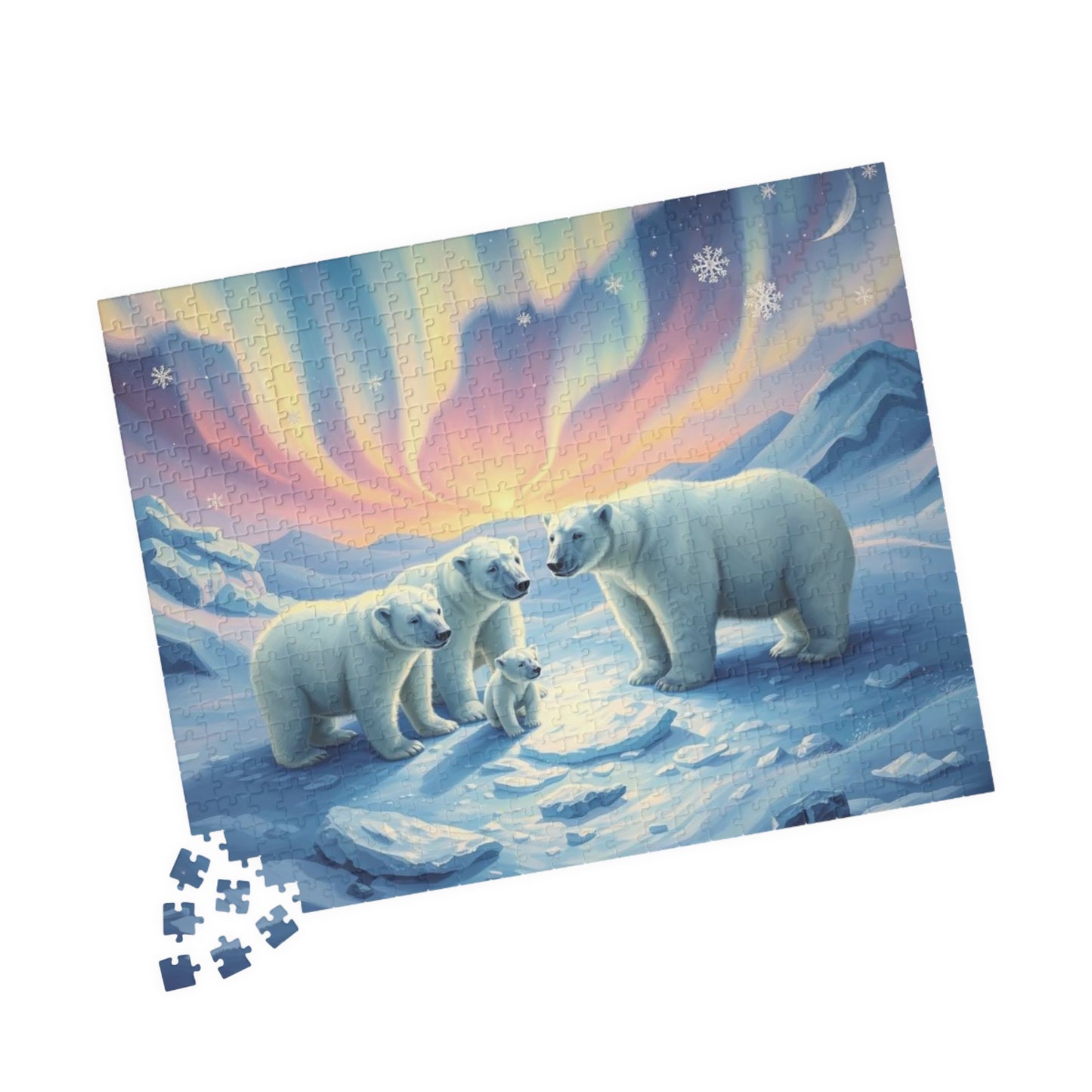 Polar Auror Jigsaw Puzzle - Polar Bear Winter, Cozy Family Game Night, 110-1014 Pieces, Holiday Birthday Gift for Friends, Arctic Art